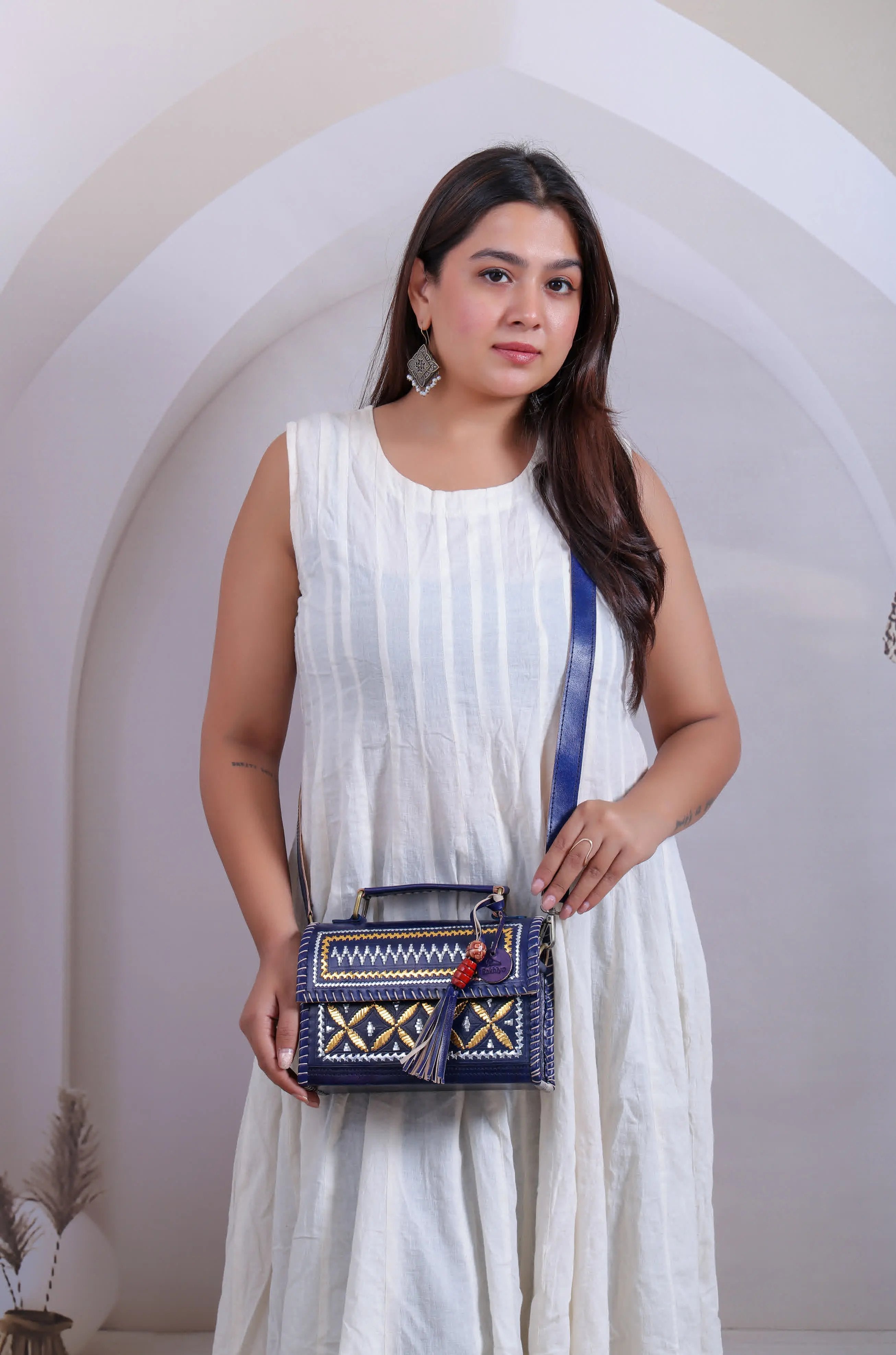 Kutchhi Blue Jari Hut - The Sling RAKHIYO