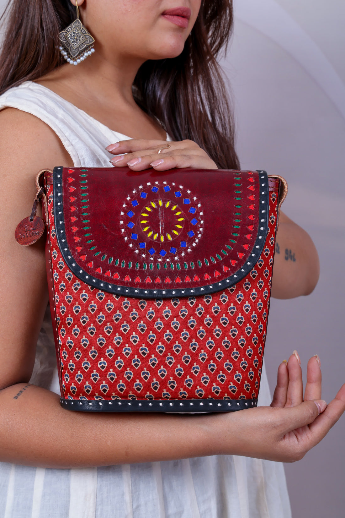 Maroon Ajarakh Bucket - The sling RAKHIYO