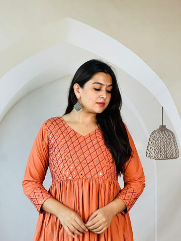 Kriti Plain Real Mirror One Piece Kurti