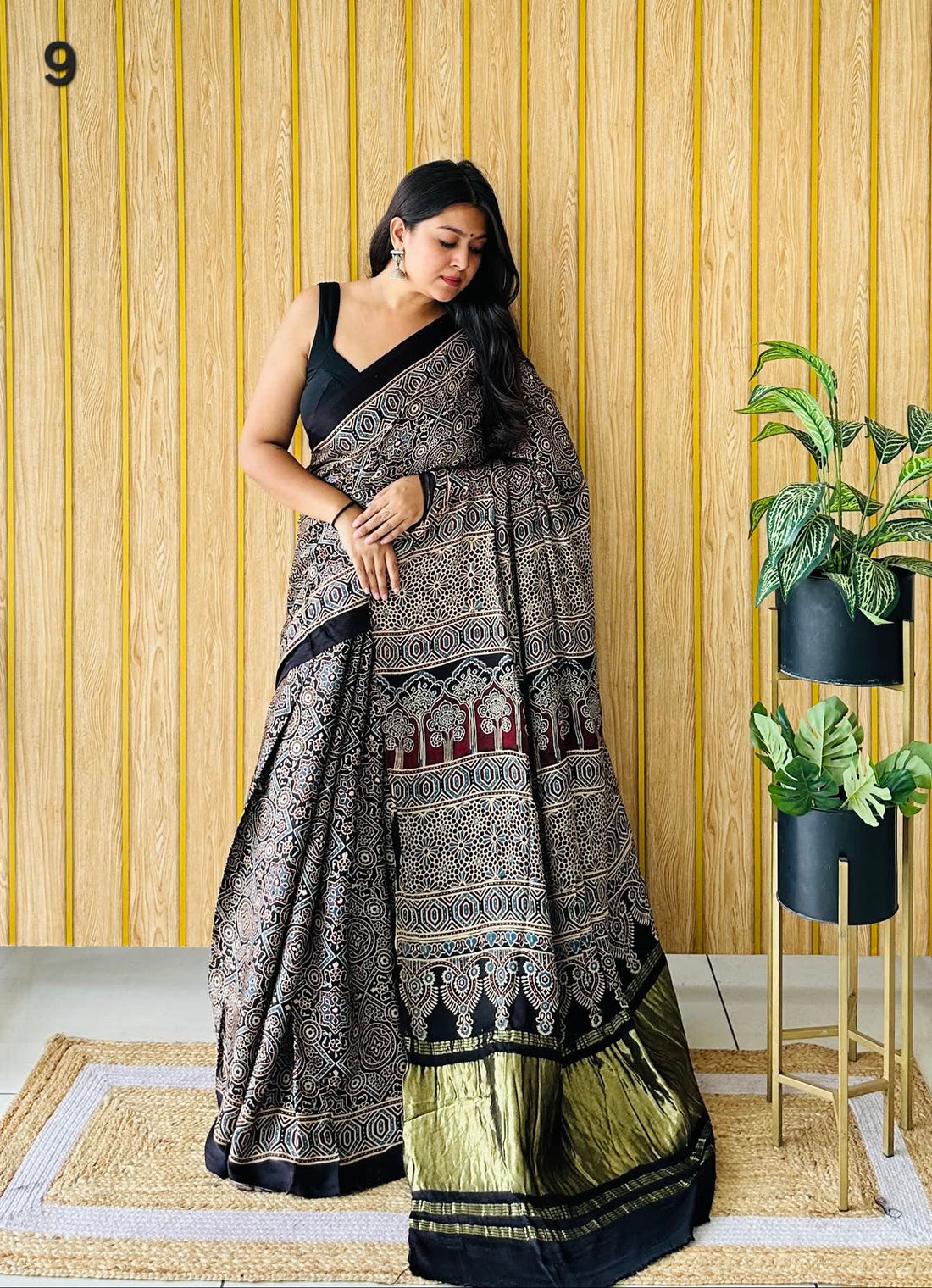 Ajarakh Tissue Modal Saree RAKHIYO