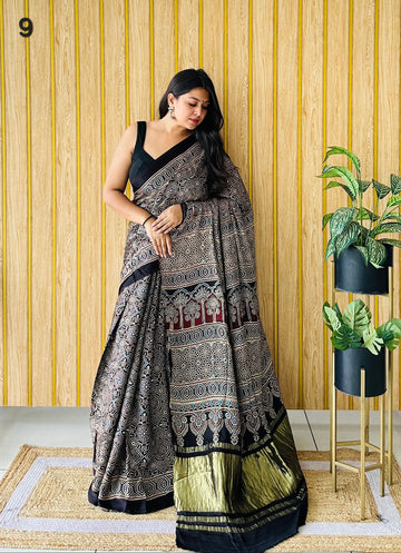 Ajarakh Tissue Modal Saree RAKHIYO