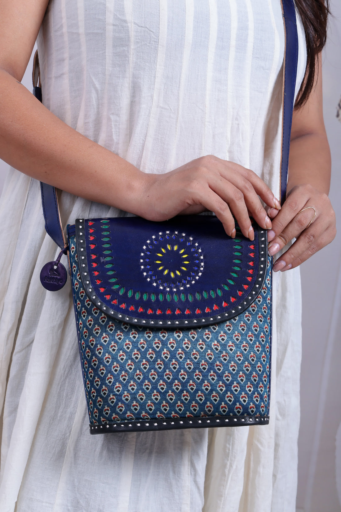 Indigo Ajarakh Bucket - The sling RAKHIYO