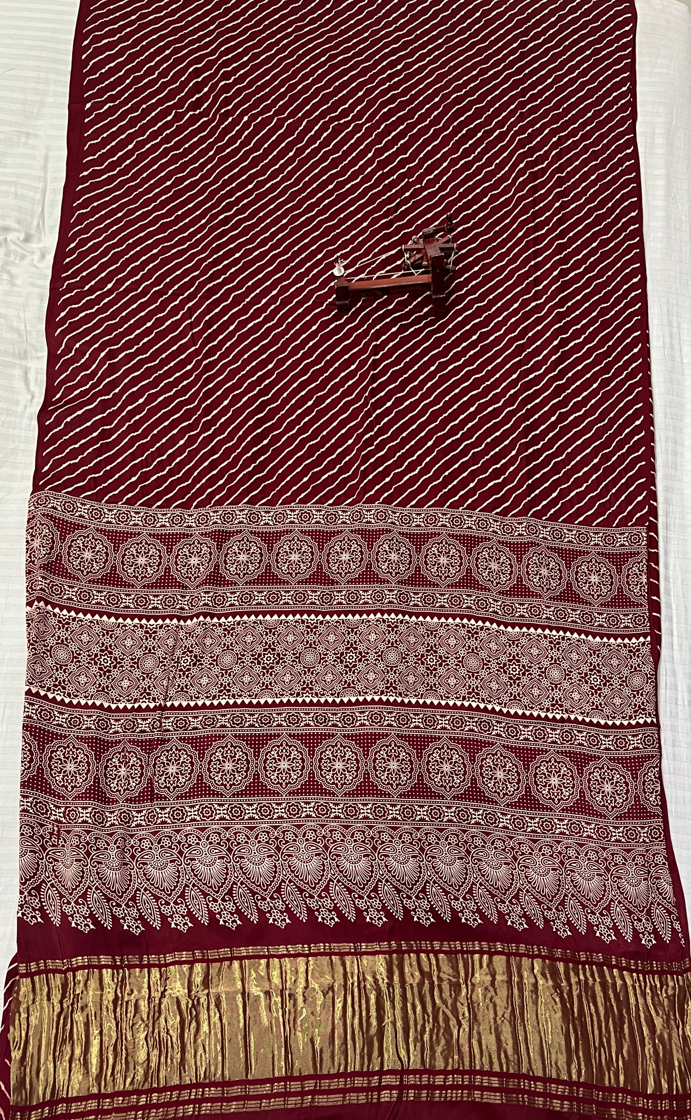 Tissue Laheriya Ajarakh Modal Saree