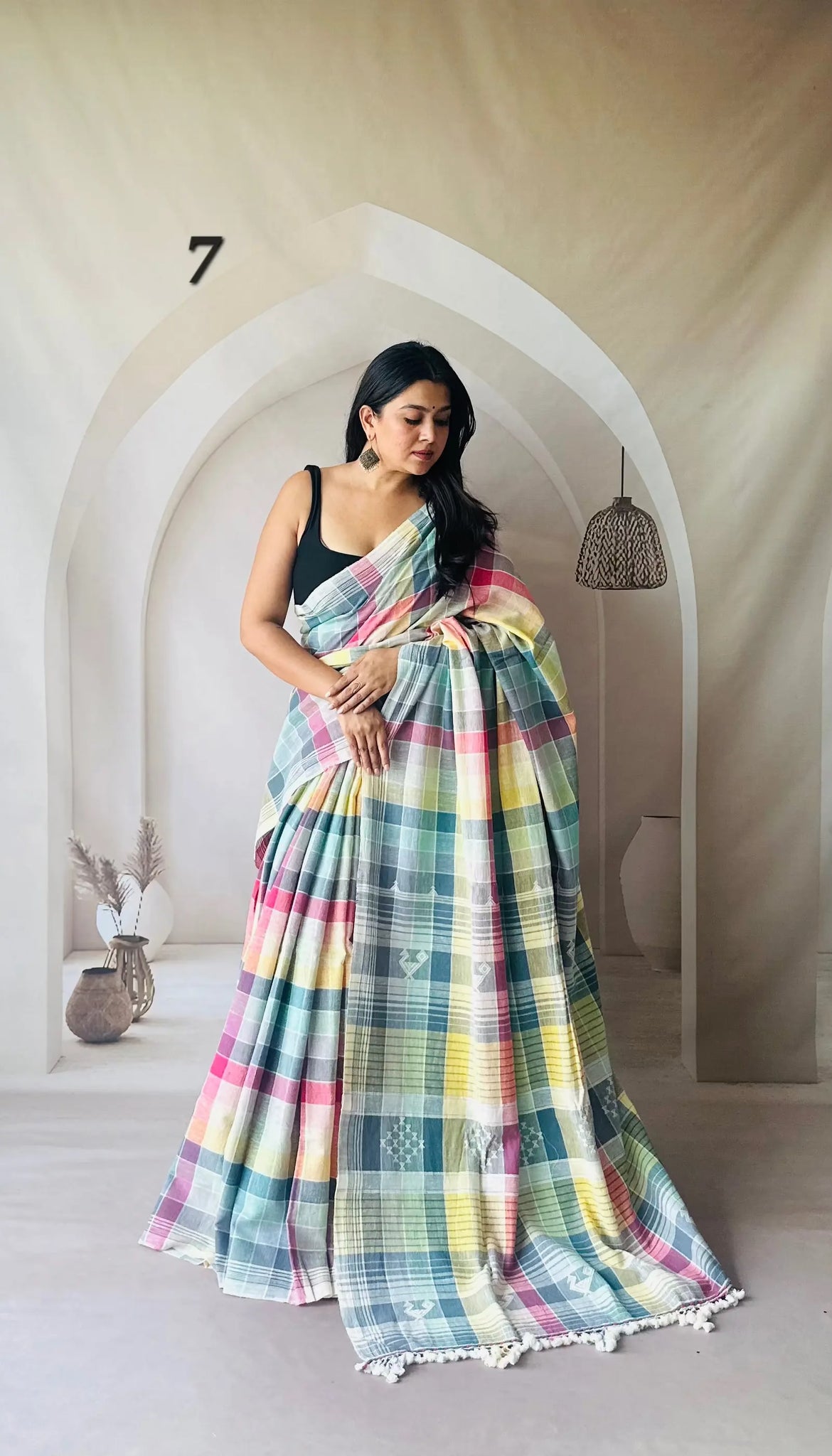 Bhujodi Handwoven Kala Cotton Saree RAKHIYO