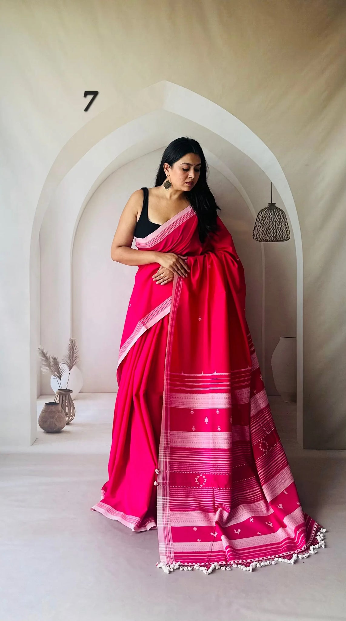 Bhujodi Handwoven Fine Cotton Saree RAKHIYO