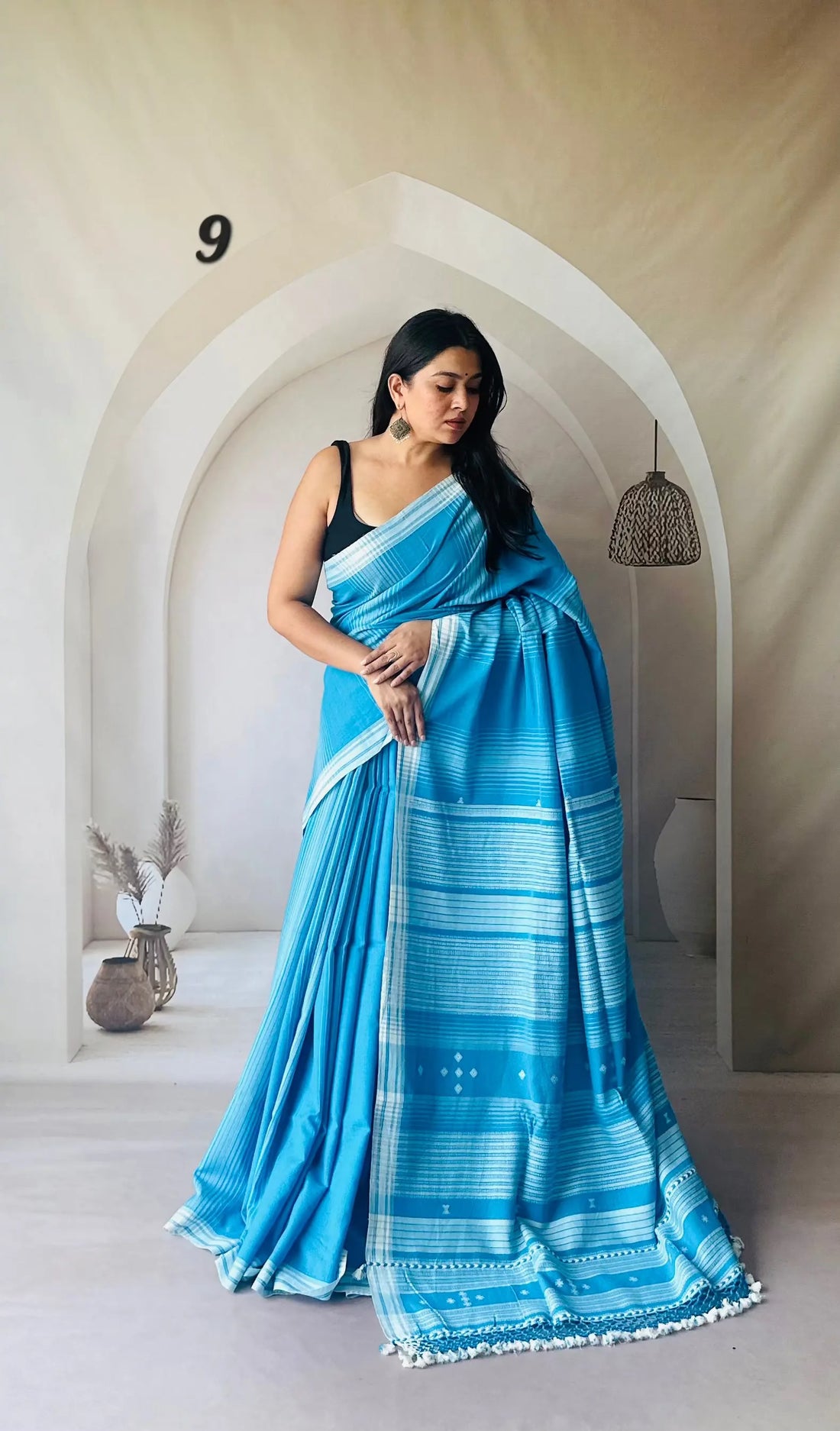 Bhujodi Handwoven Fine Cotton Saree RAKHIYO