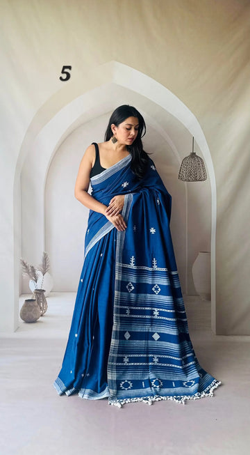 Bhujodi Handwoven Kala Cotton Saree RAKHIYO