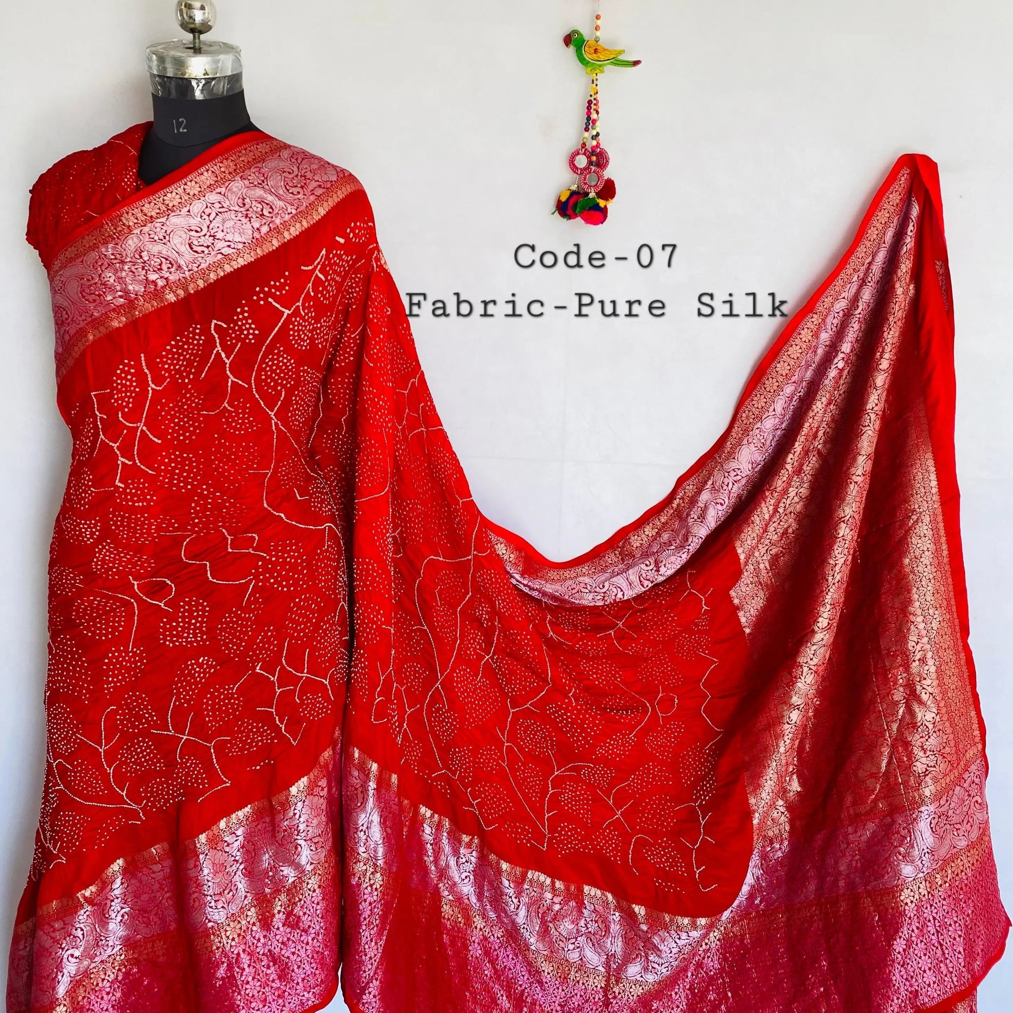 Premium Pure Silk Kanjivaram Bandhani RAKHIYO