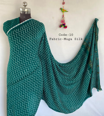 Premium Rai Bandhej Muga Silk Saree RAKHIYO