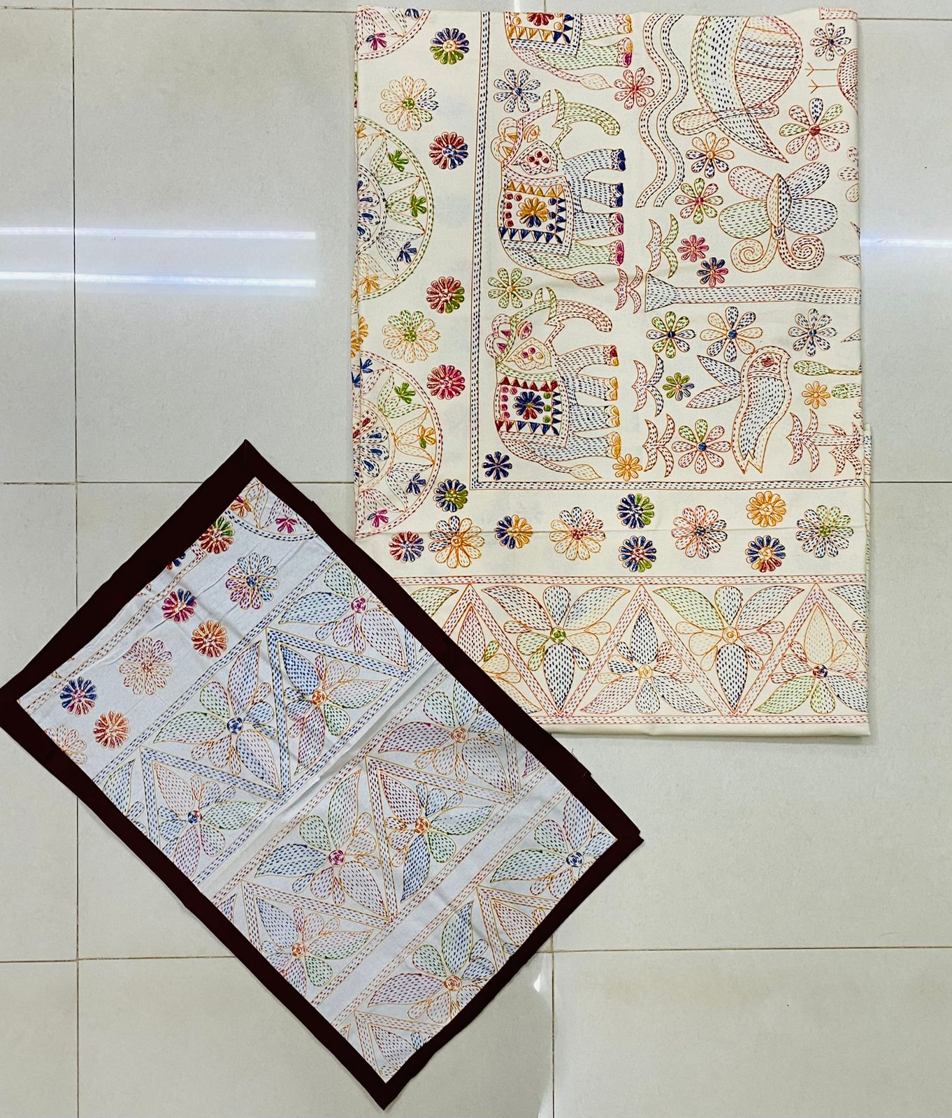 Kantha Print Double-Bedsheet