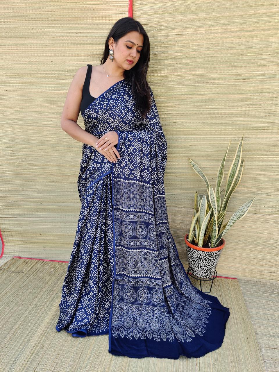 Patola Ajarakh Modal Saree
