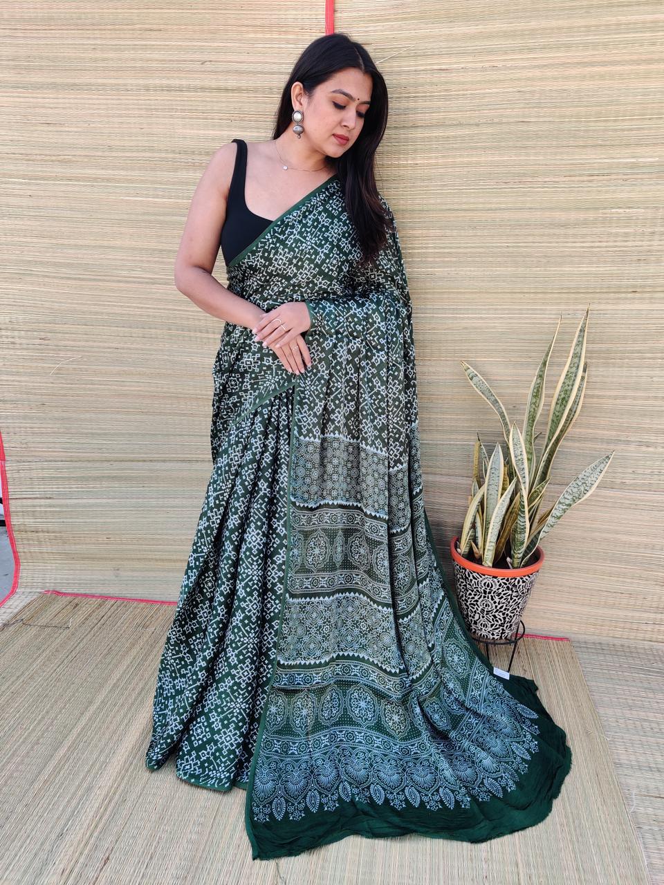 Patola Ajarakh Modal Saree
