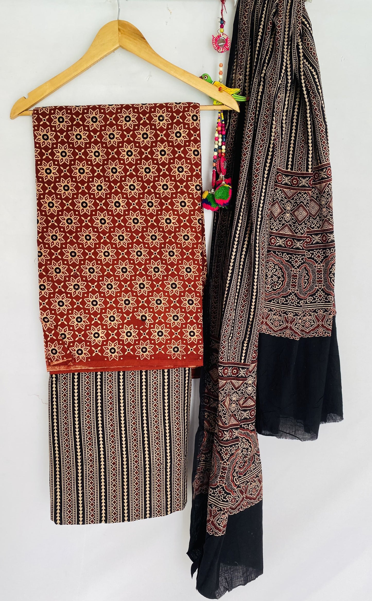 Ajarakh Vegetable Dye Cotton Suit Material
