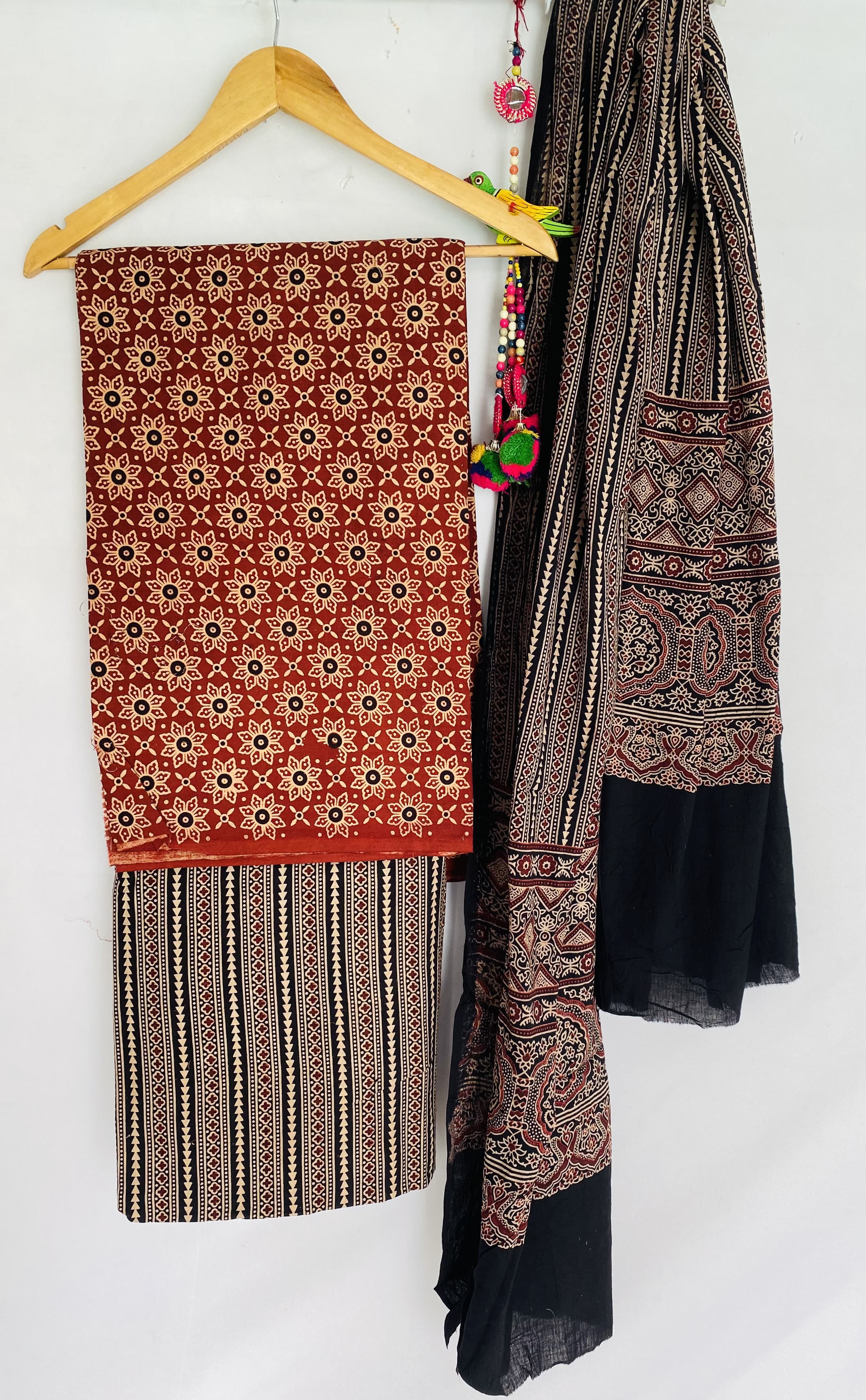 Ajarakh Vegetable Dye Cotton Suit Material