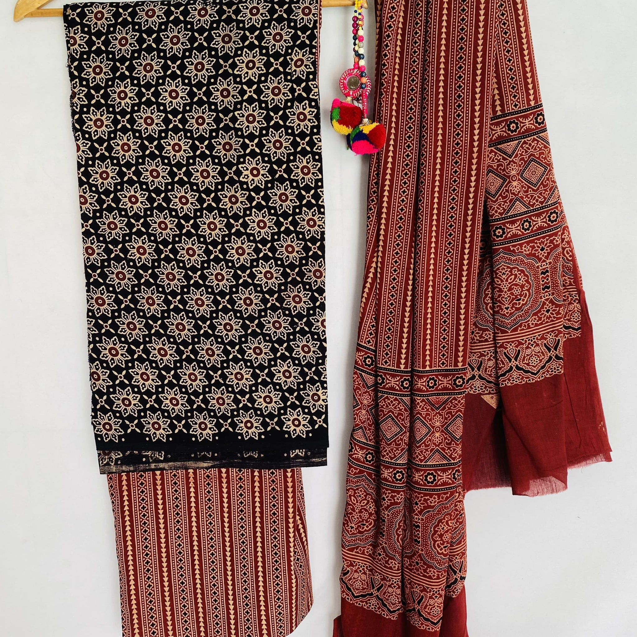 Ajarakh Vegetable Dye Cotton Suit Material