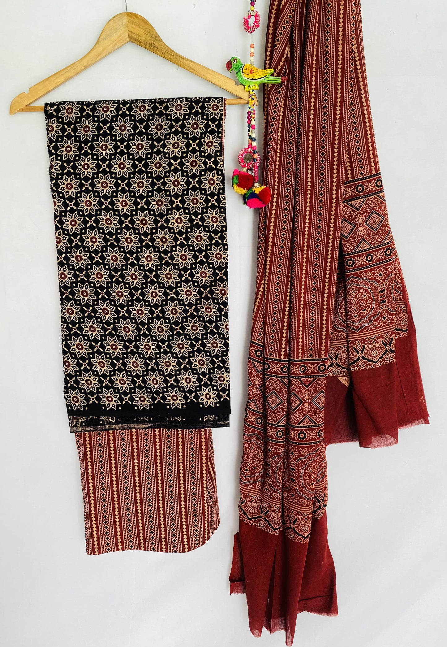 Ajarakh Vegetable Dye Cotton Suit Material