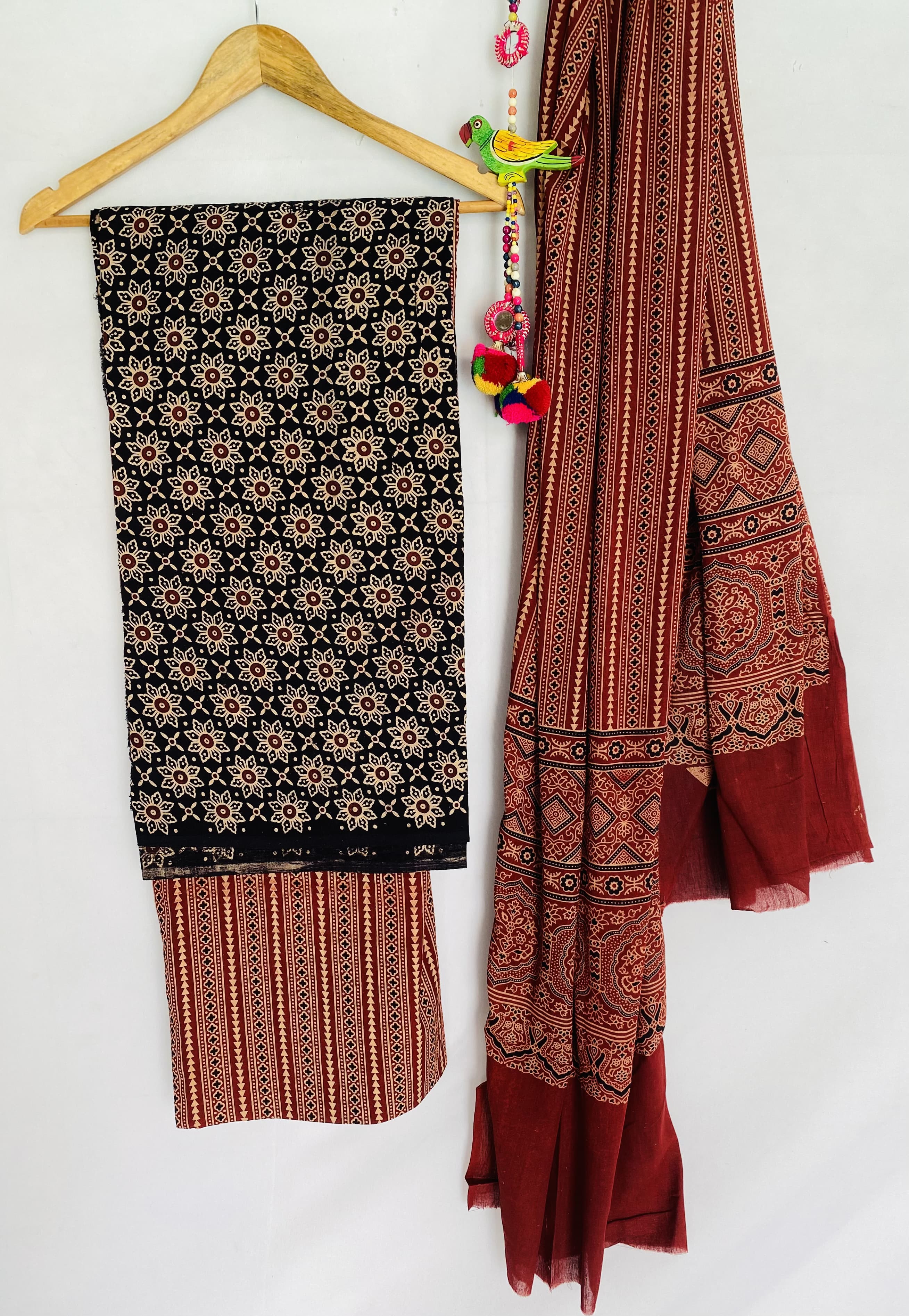 Ajarakh Vegetable Dye Cotton Suit Material