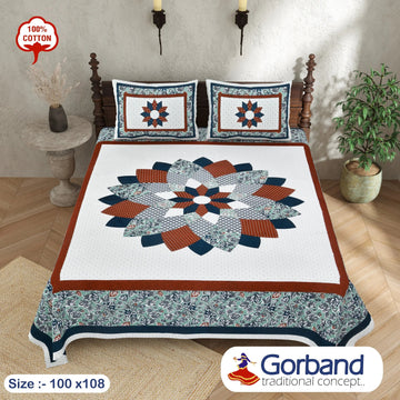 Gorband Flower Patchwork Print Double-Bedsheet RAKHIYO