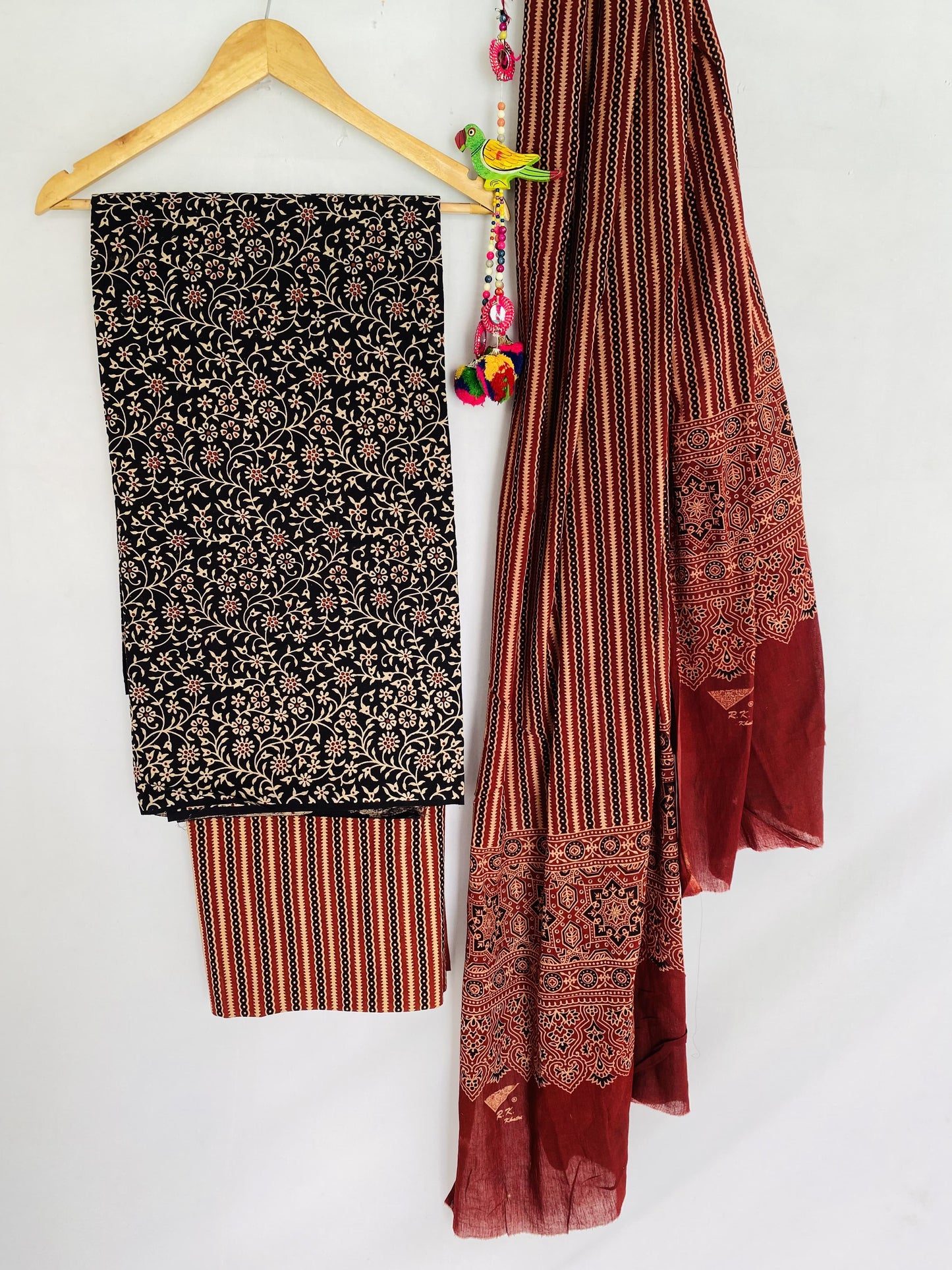 Ajarakh Vegetable Dye Cotton Suit Material
