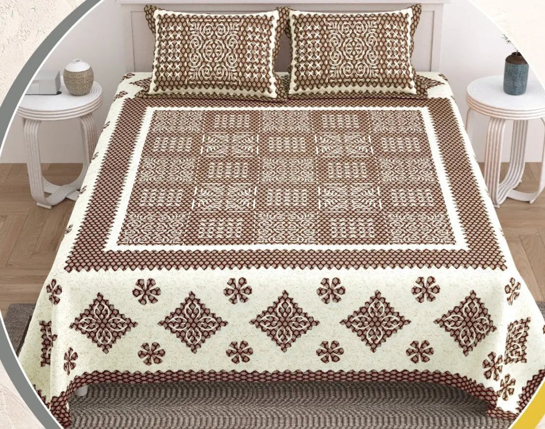 All Over Ajarakh Patchwork Print Double-Bedsheet RAKHIYO
