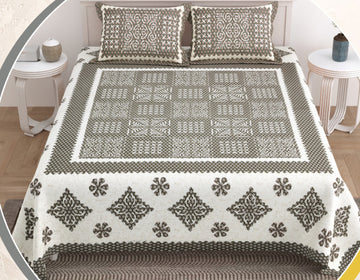 Ajarakh Patchwork Print Double-Bedsheet