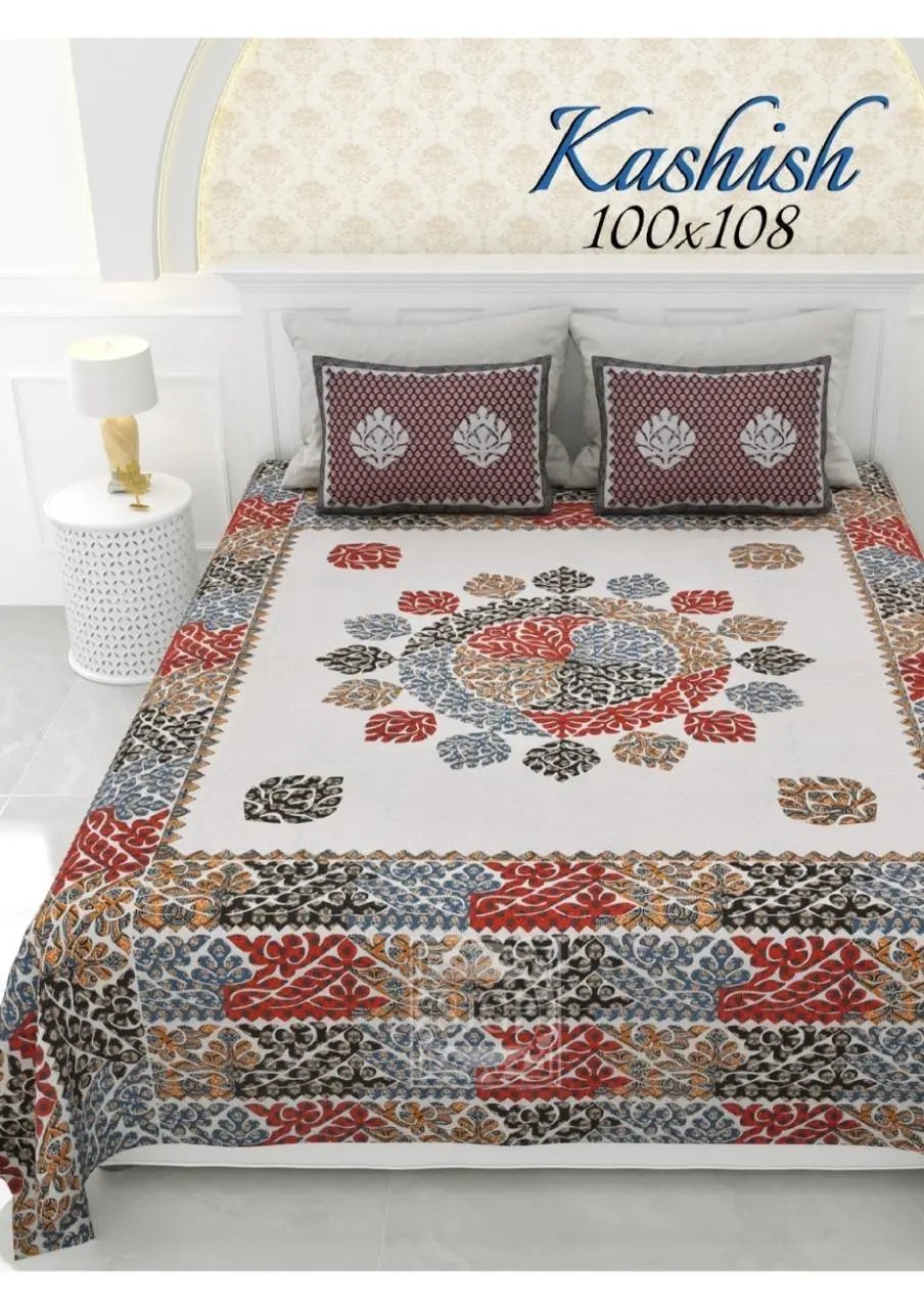 Flower Patchwork Print Double-Bedsheet RAKHIYO