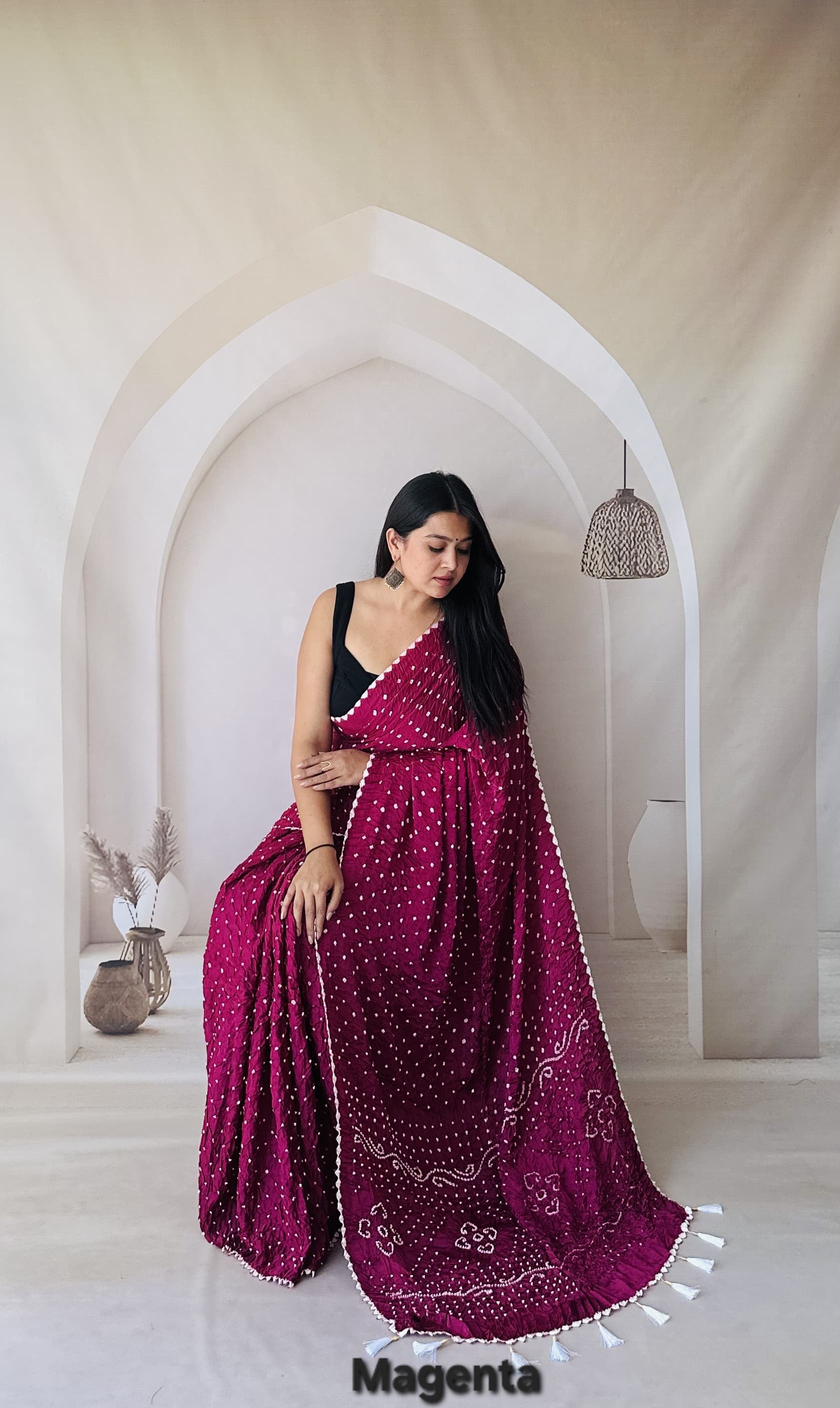Bandhani Edging Gaji Saree