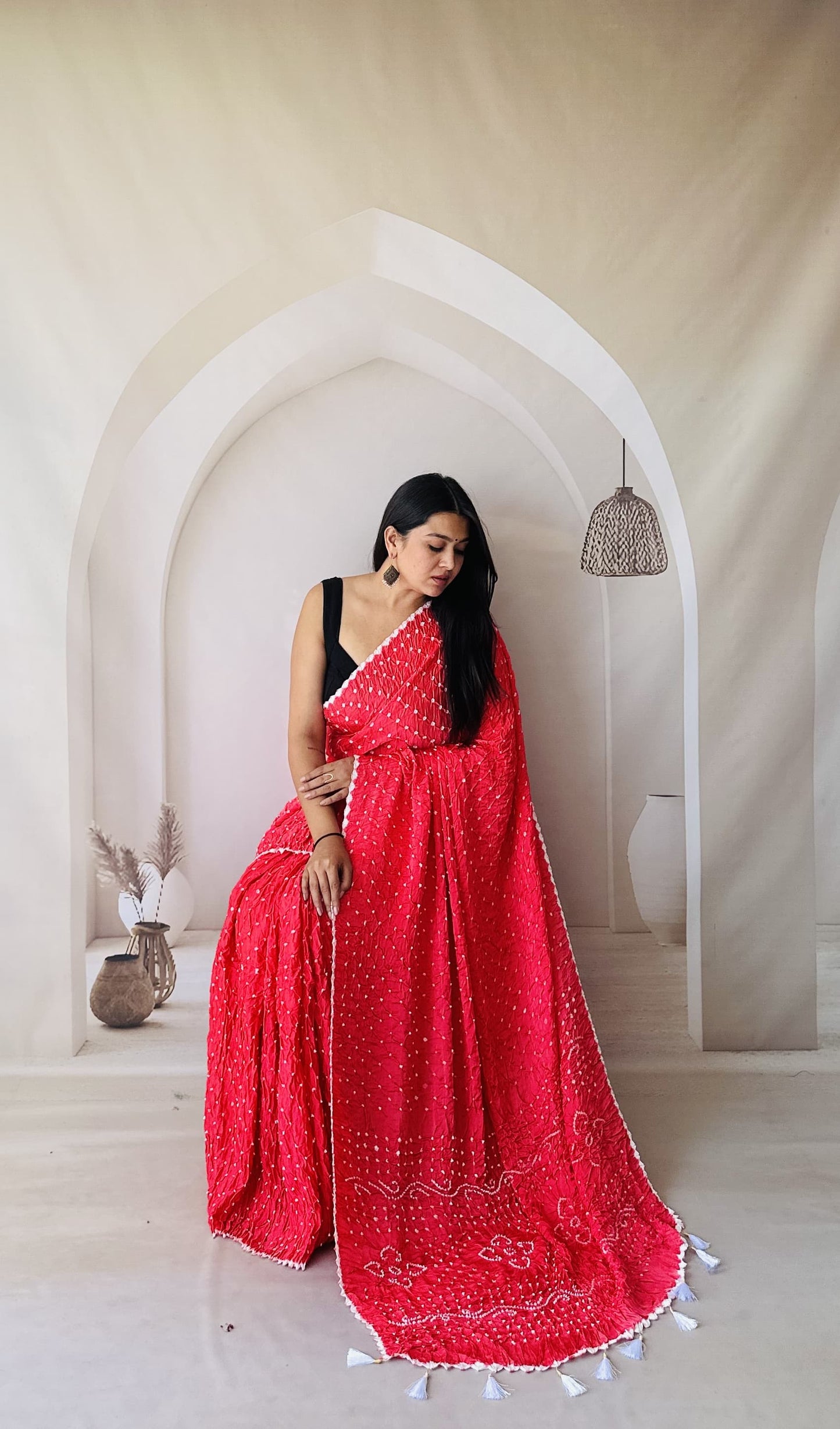 Bandhani Edging Gaji Saree