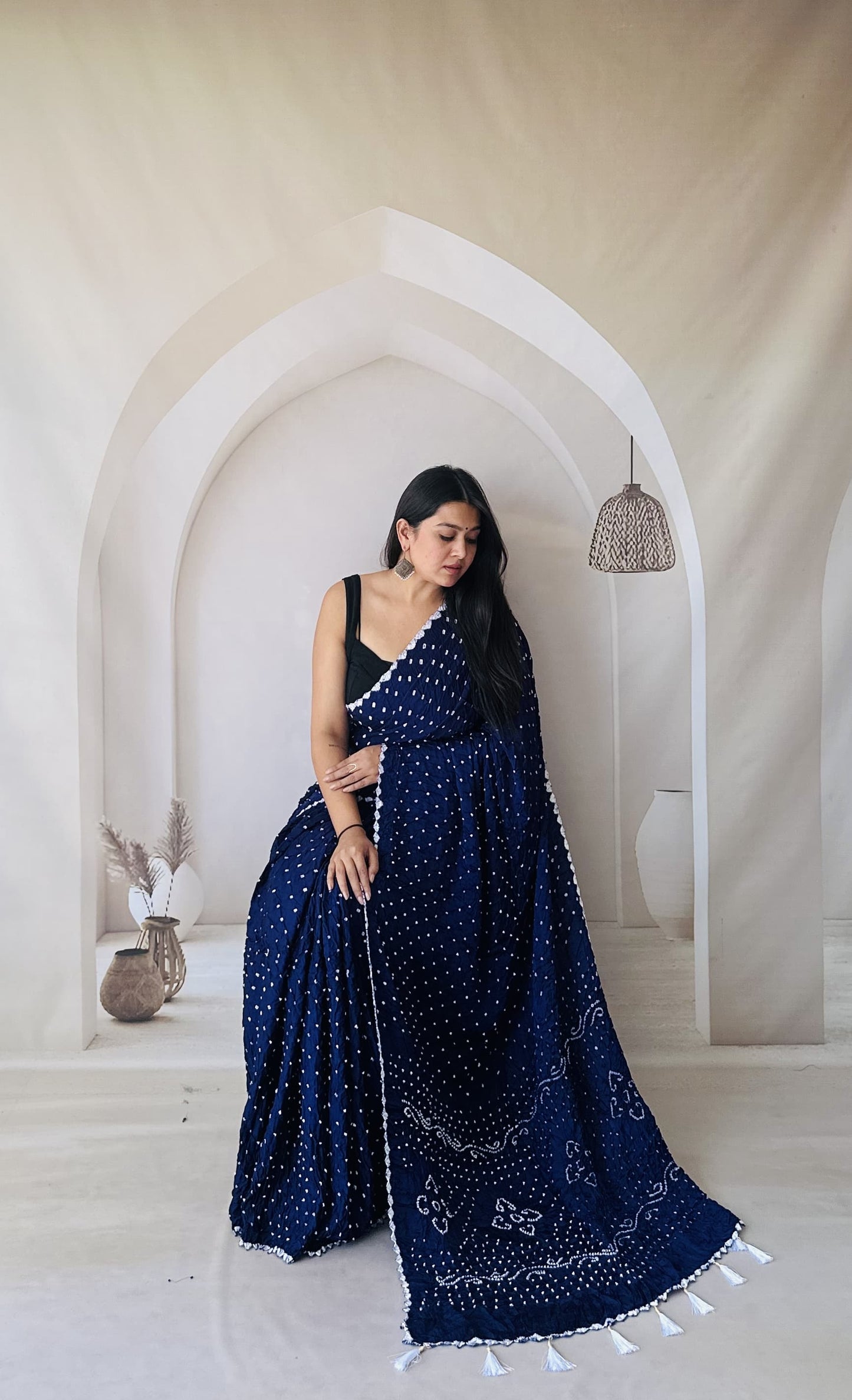 Bandhani Edging Gaji Saree
