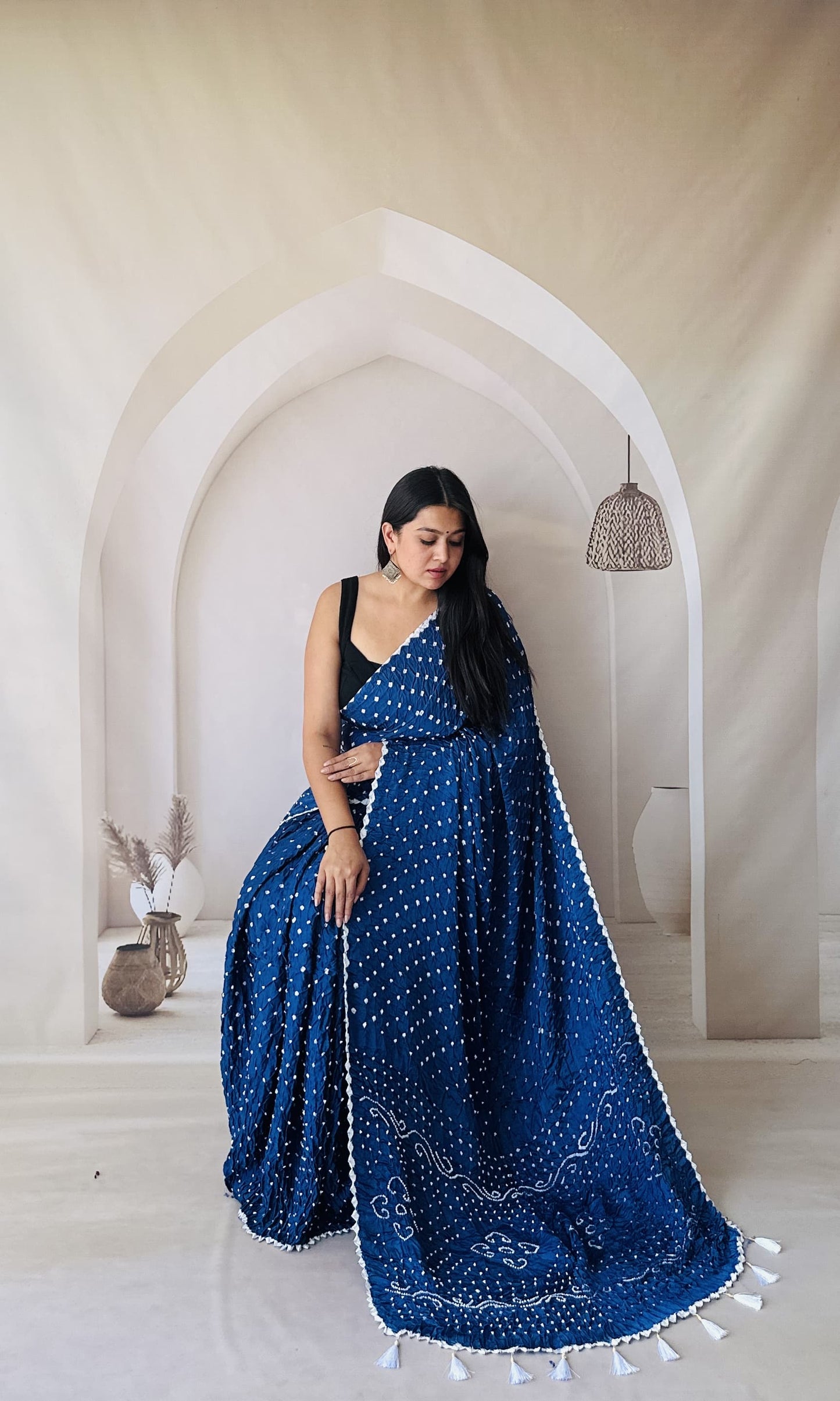 Bandhani Edging Gaji Saree