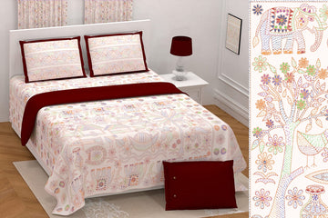 Kantha Print Double-Bedsheet