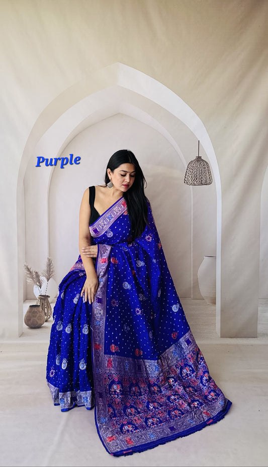 Patola-Bandhani Dupian Silk Saree