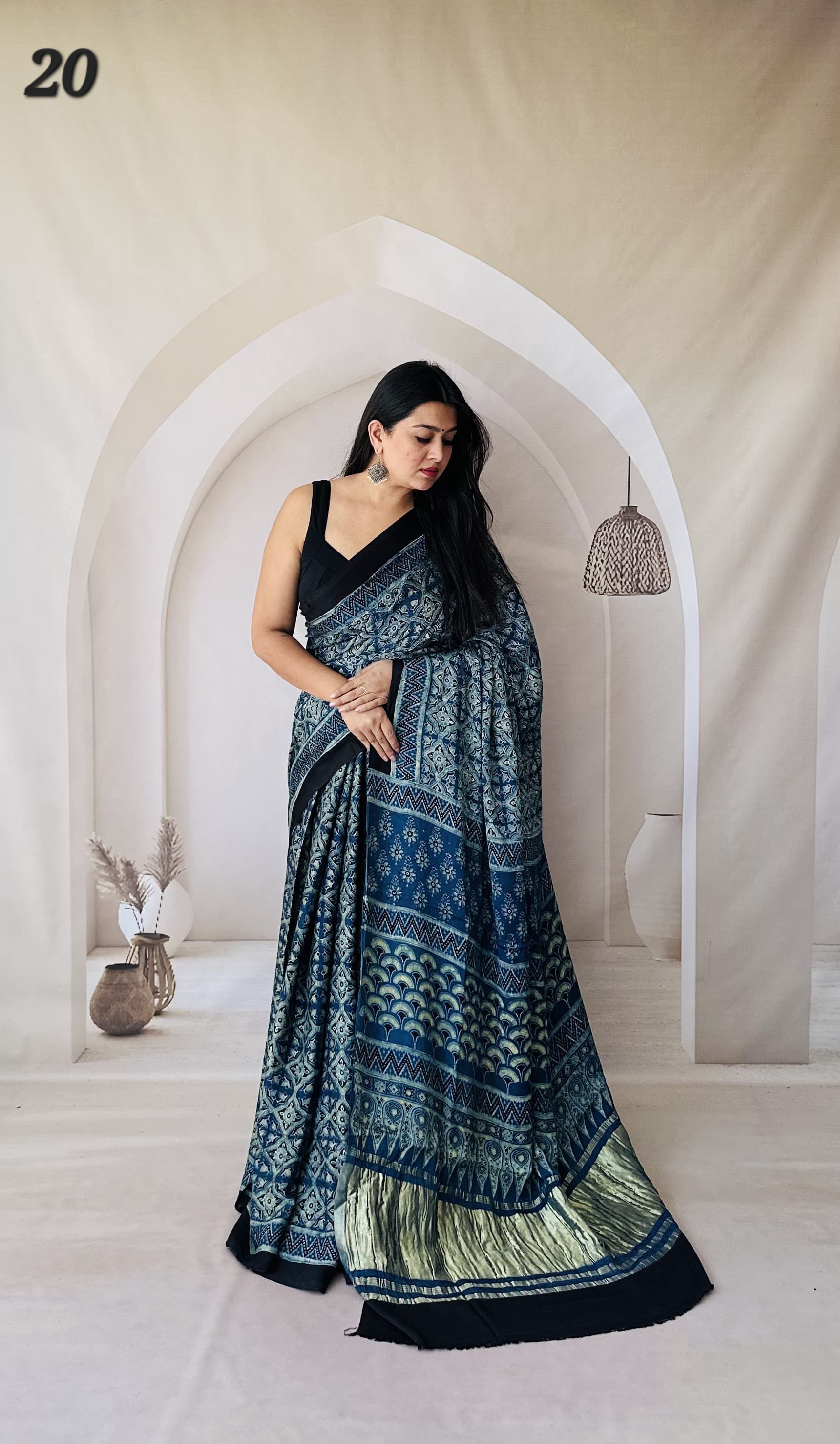 Ajarakh Tissue Modal Saree