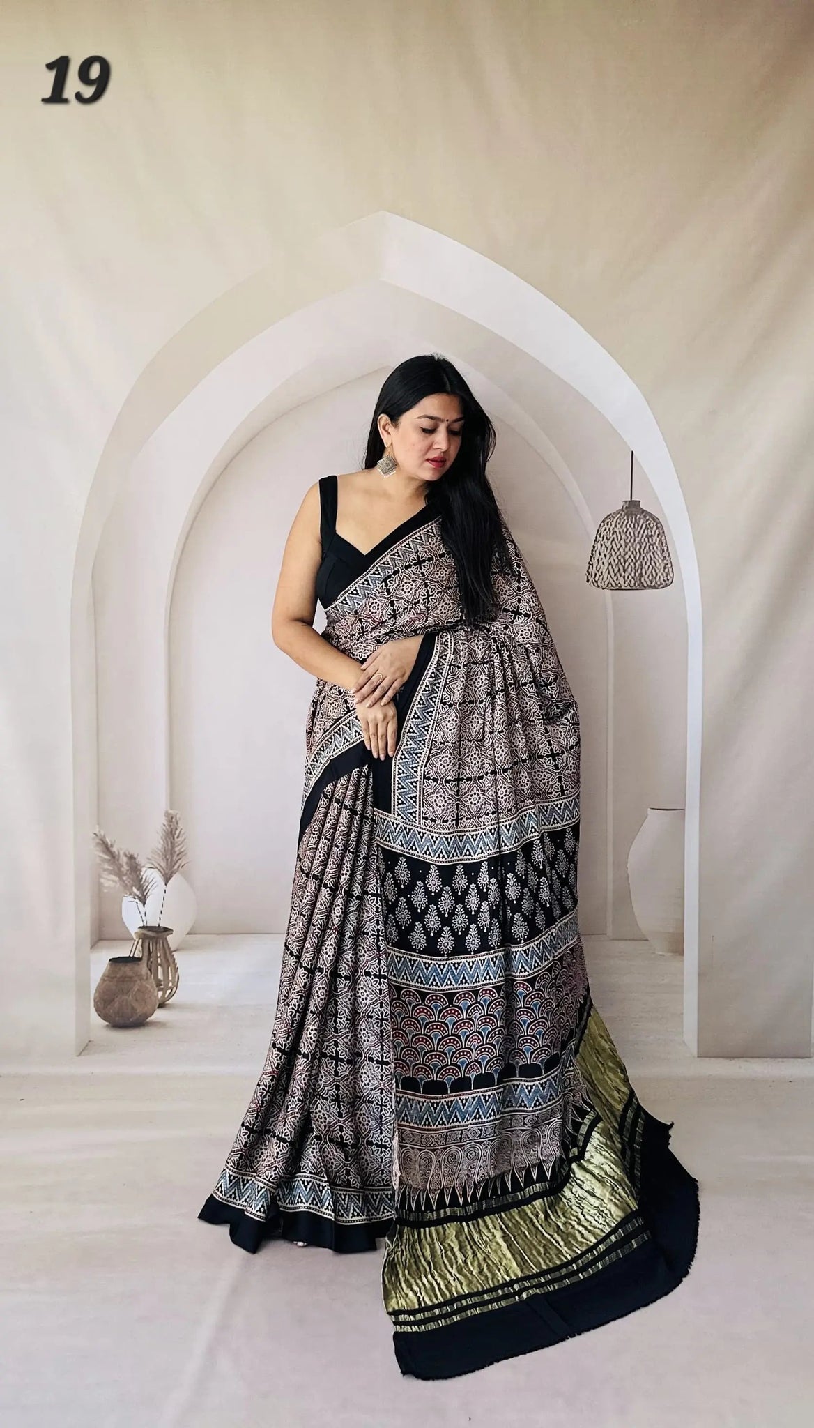 Ajarakh Tissue Modal Saree RAKHIYO