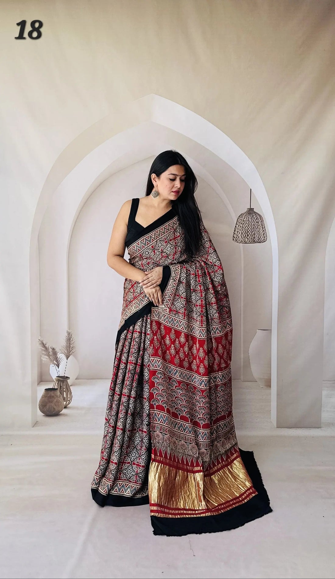 Ajarakh Tissue Modal Saree RAKHIYO