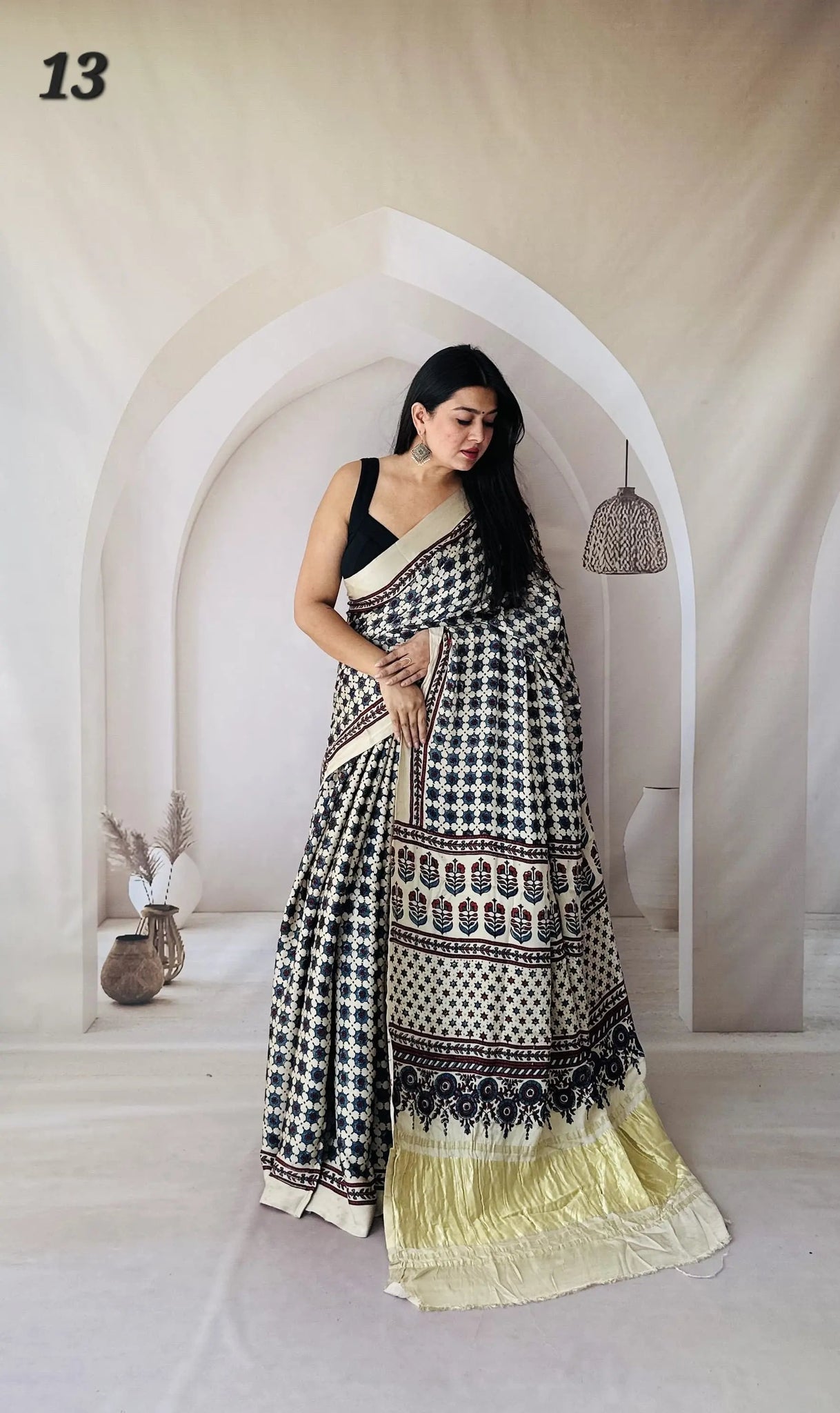 Ajarakh Tissue Modal Saree RAKHIYO