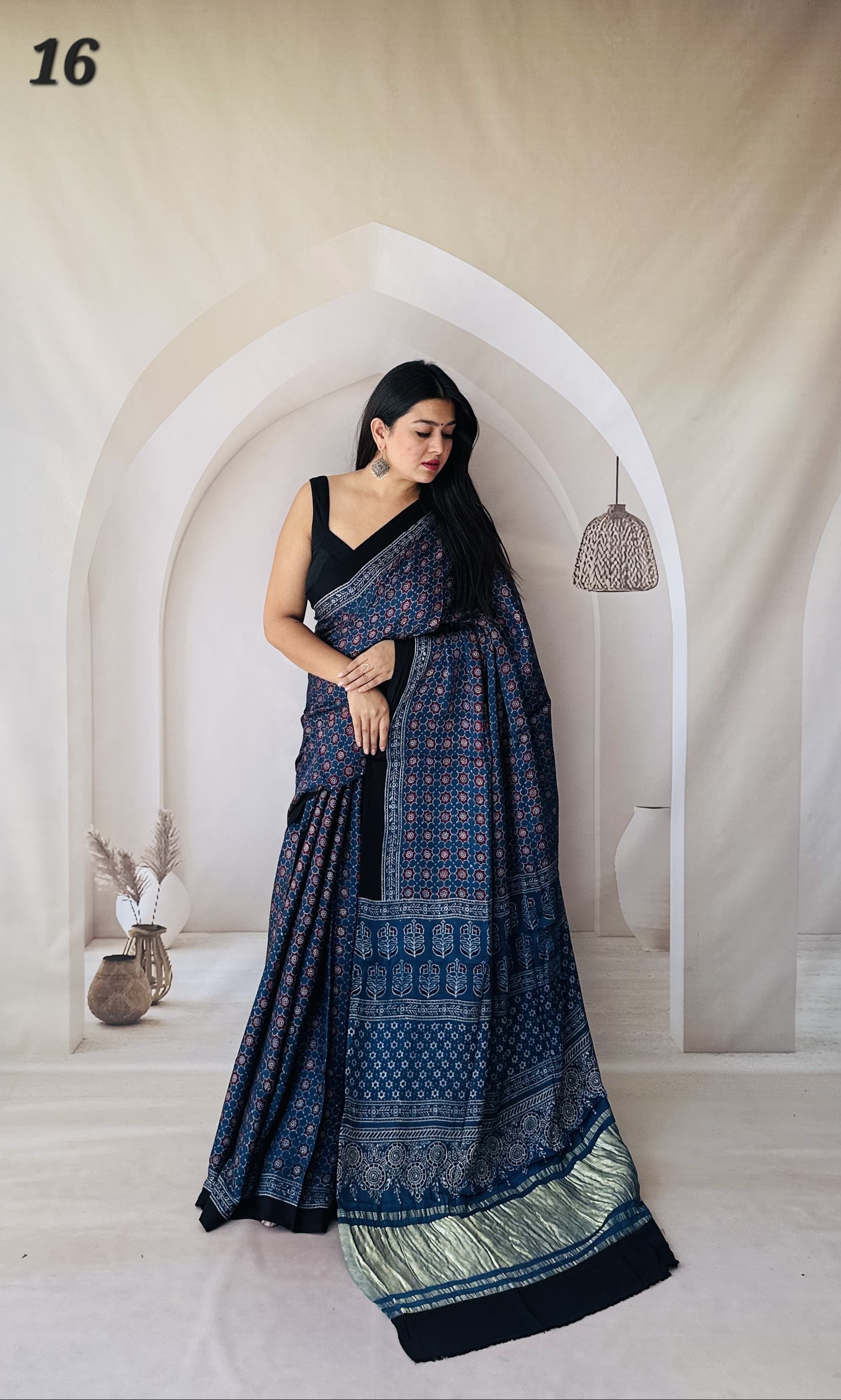 Ajarakh Tissue Modal Saree