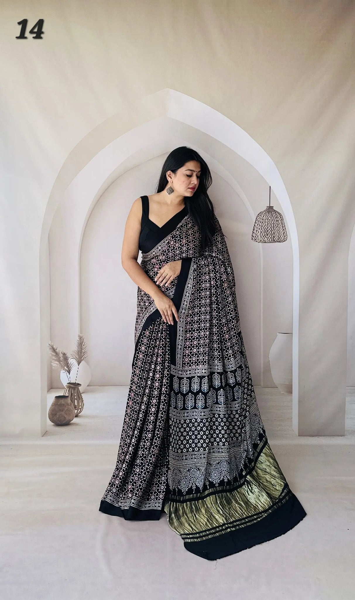 Ajarakh Tissue Modal Saree RAKHIYO