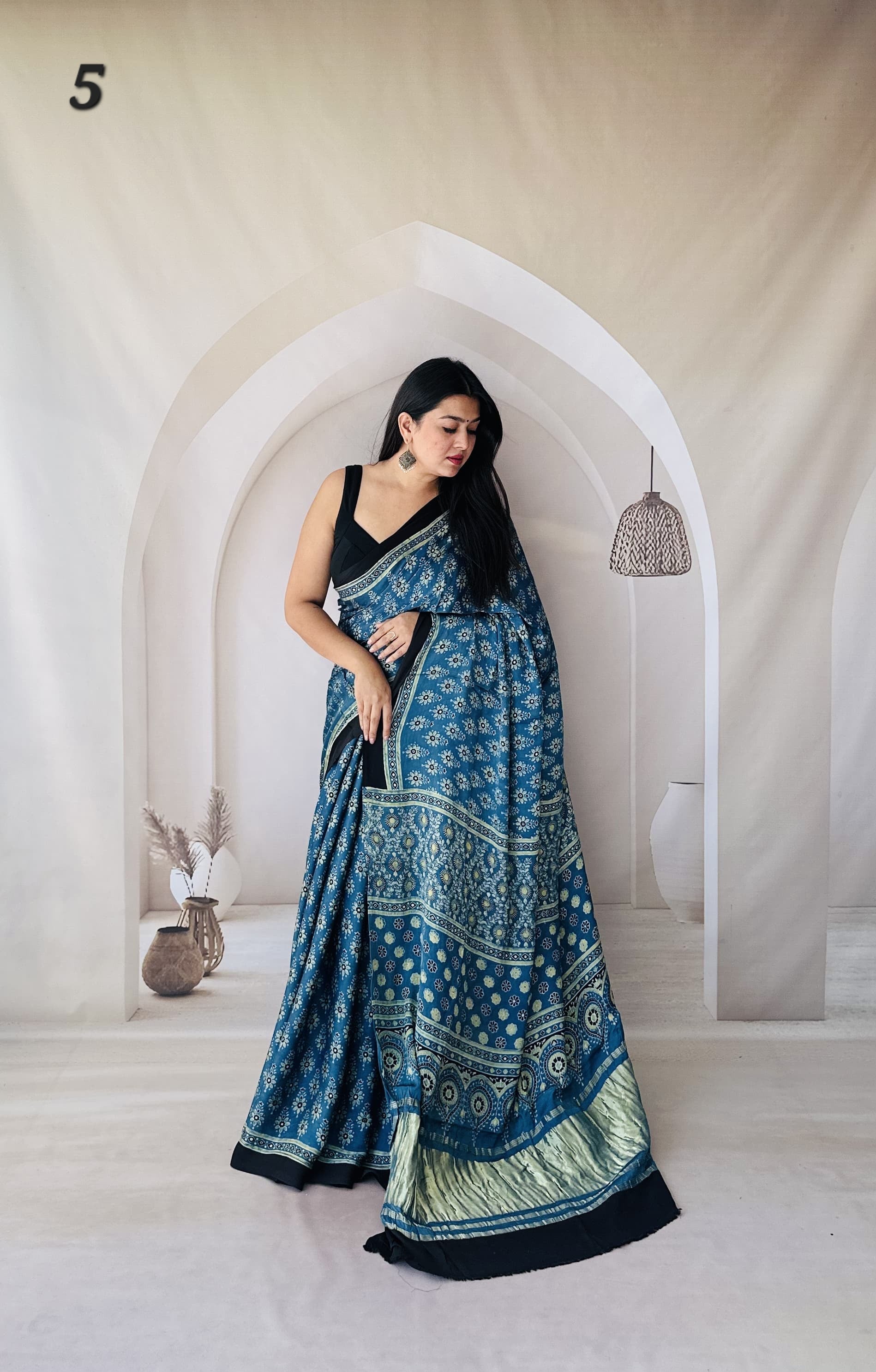 Ajarakh Tissue Modal Saree