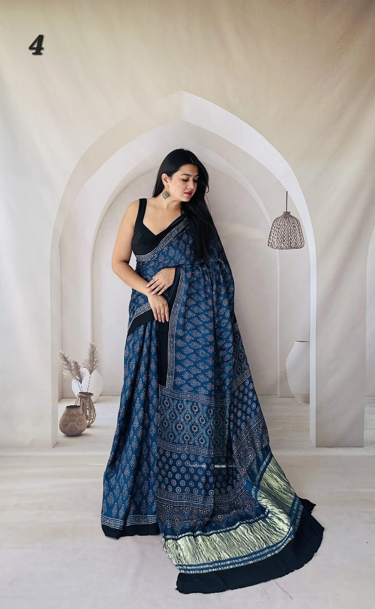 Ajarakh Tissue Modal Saree RAKHIYO