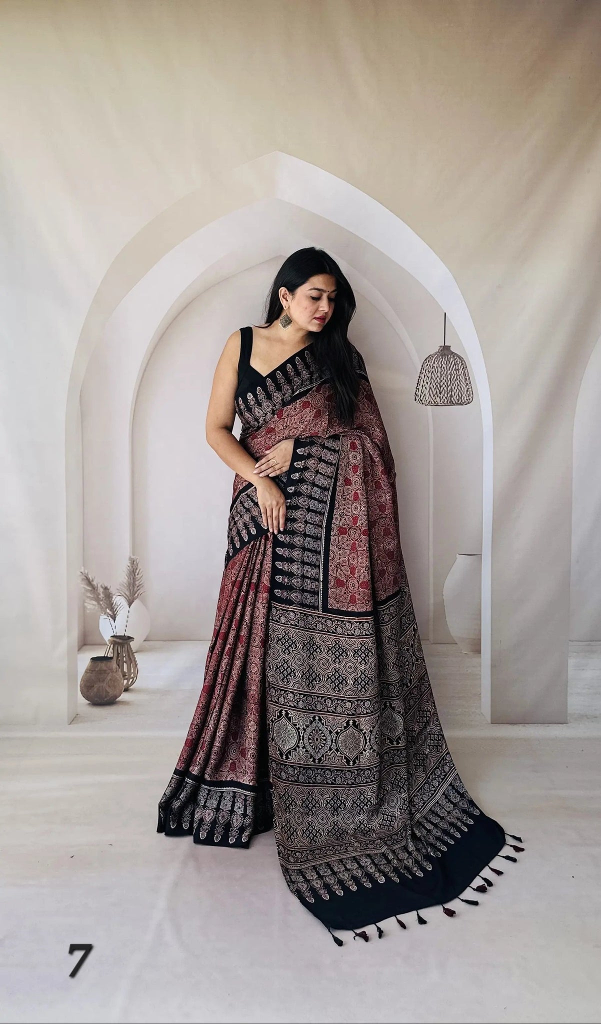 Ajarakh Double Shade Designer Gaji Silk Saree RAKHIYO