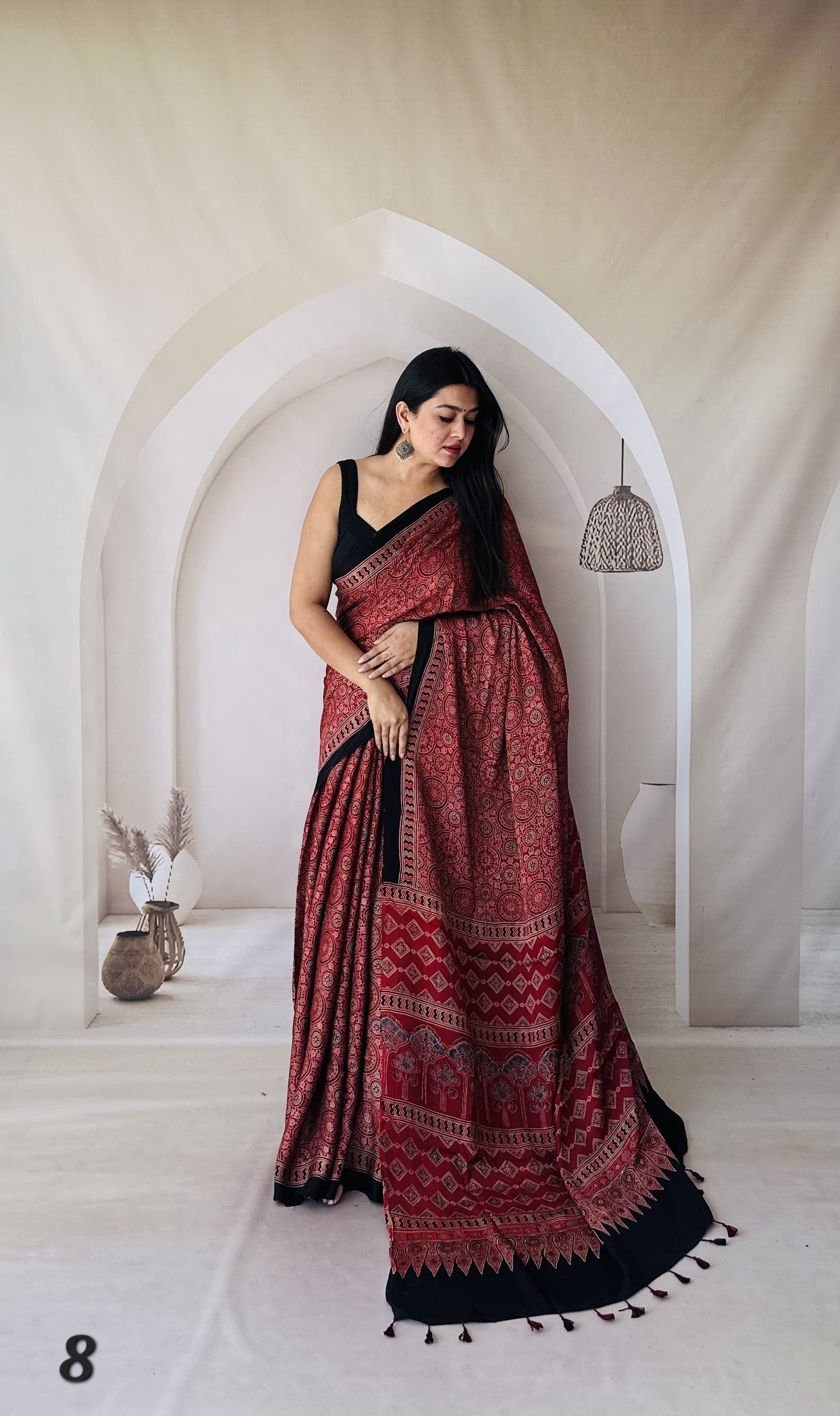 Ajarakh Designer Gaji Silk Saree