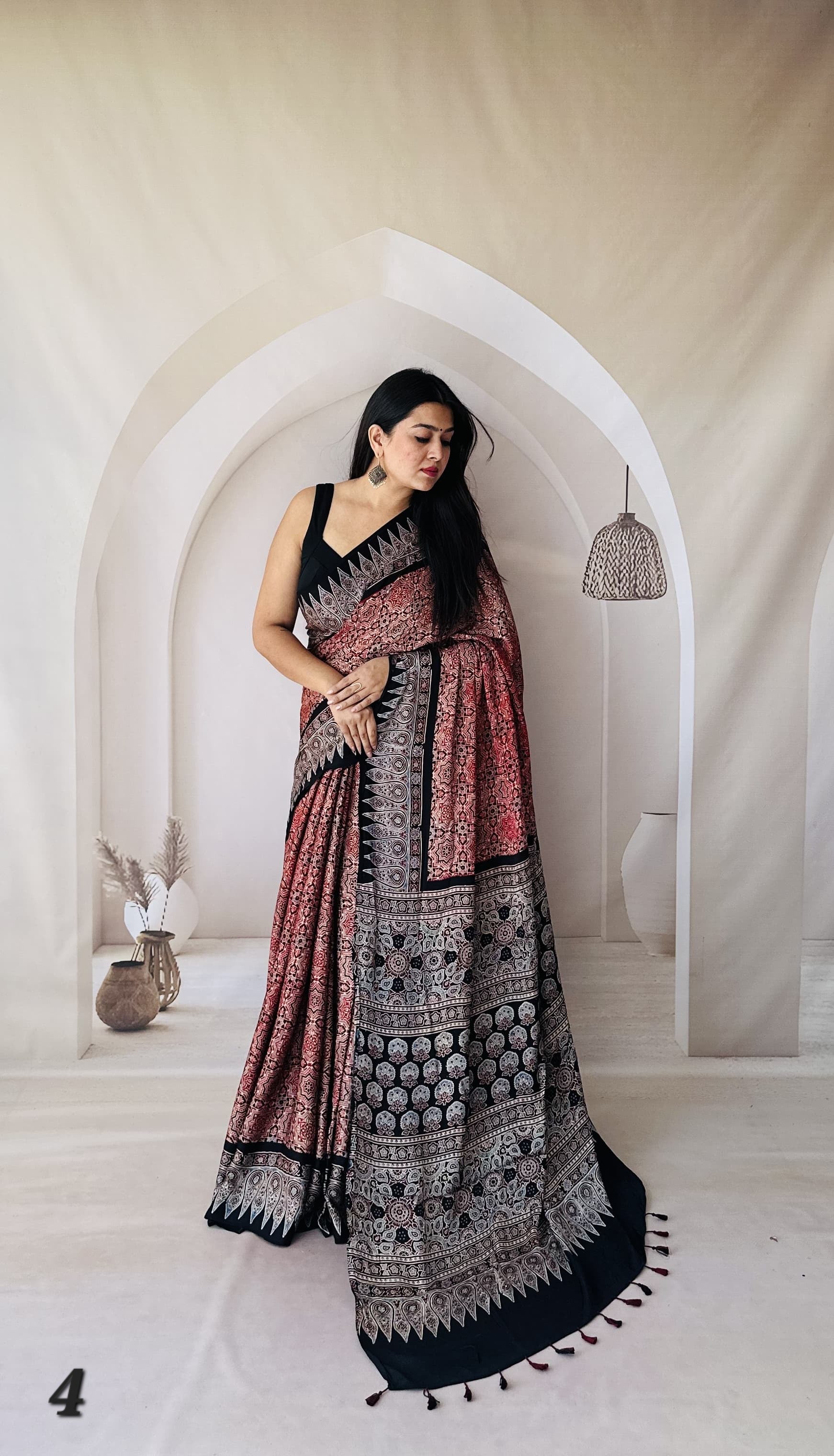 Ajarakh Designer Gaji Silk Saree