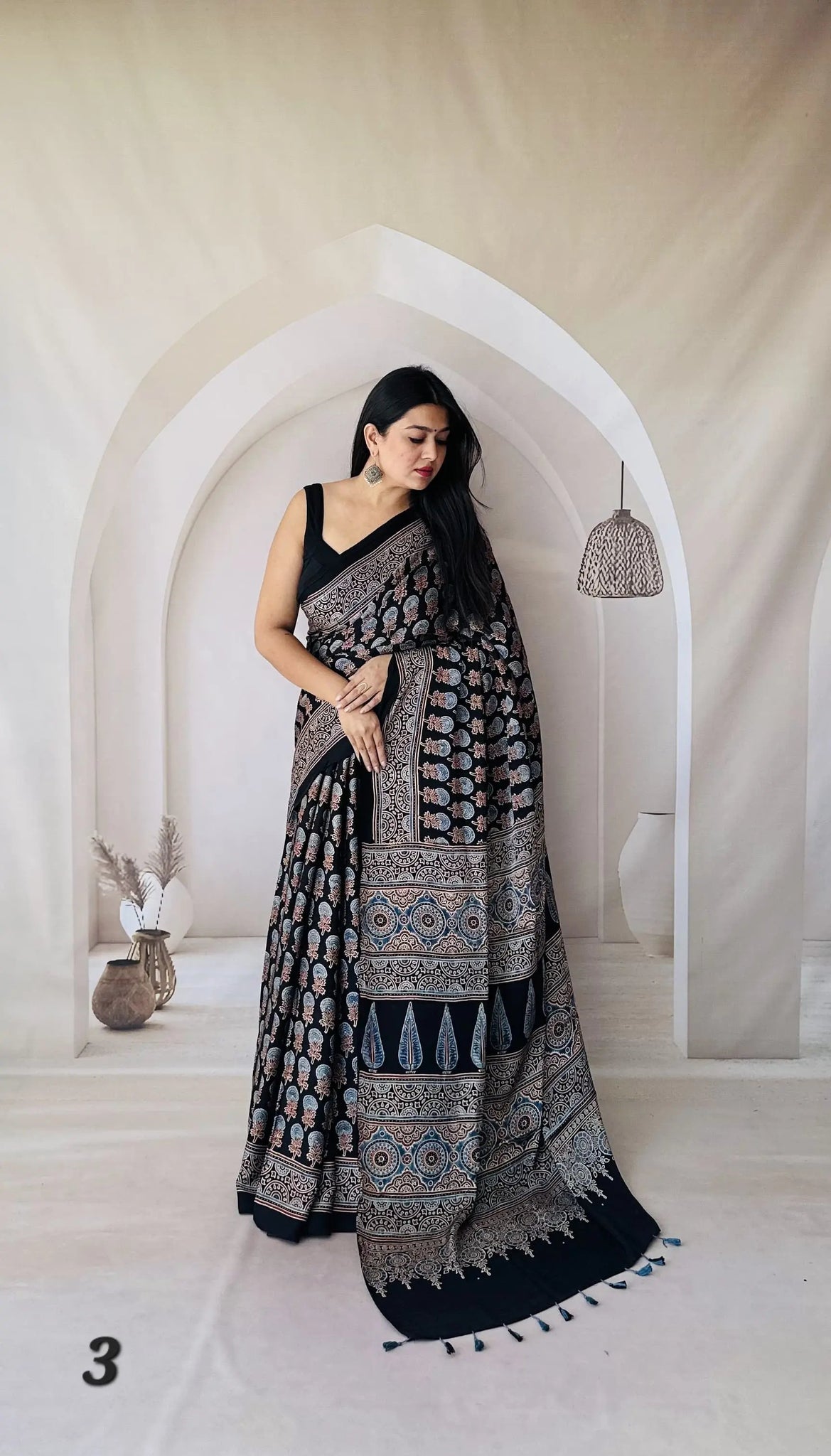 Ajarakh Designer Gaji Silk Saree RAKHIYO