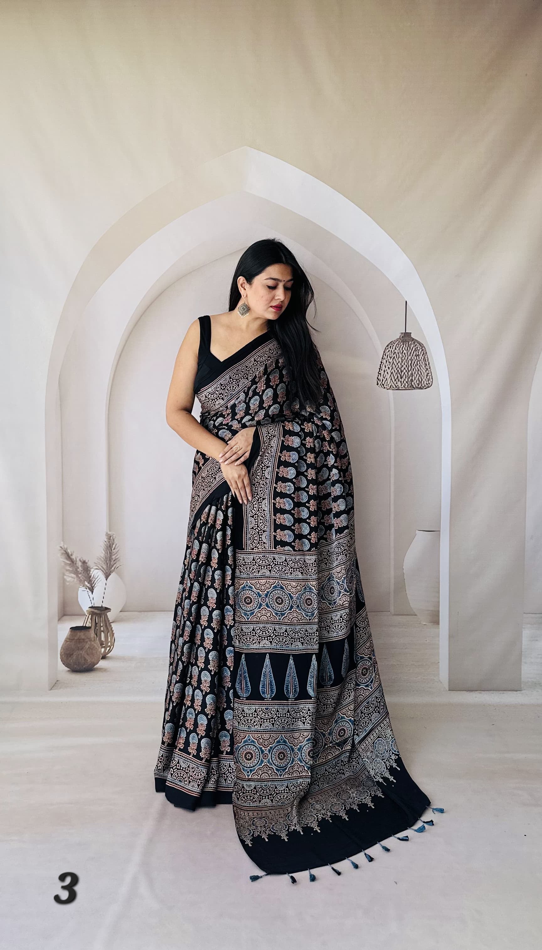 Ajarakh Designer Gaji Silk Saree