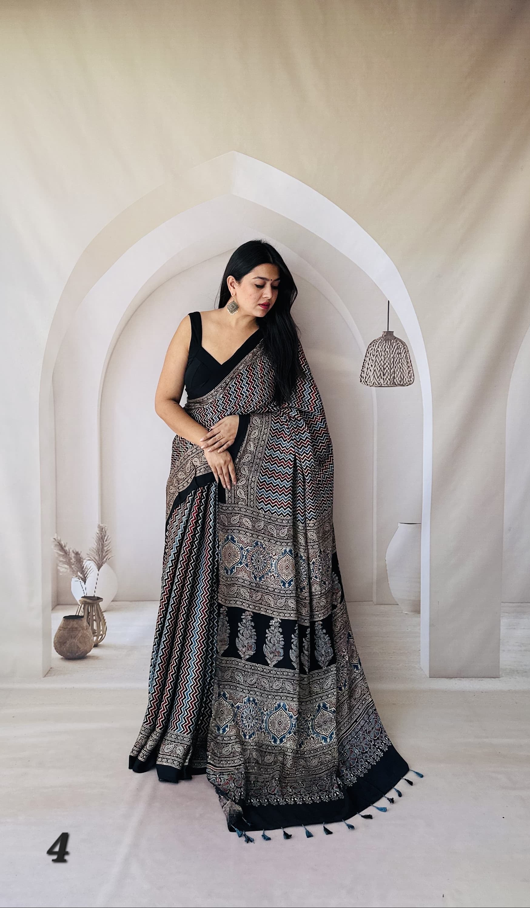 Ajarakh Designer Gaji Silk Saree