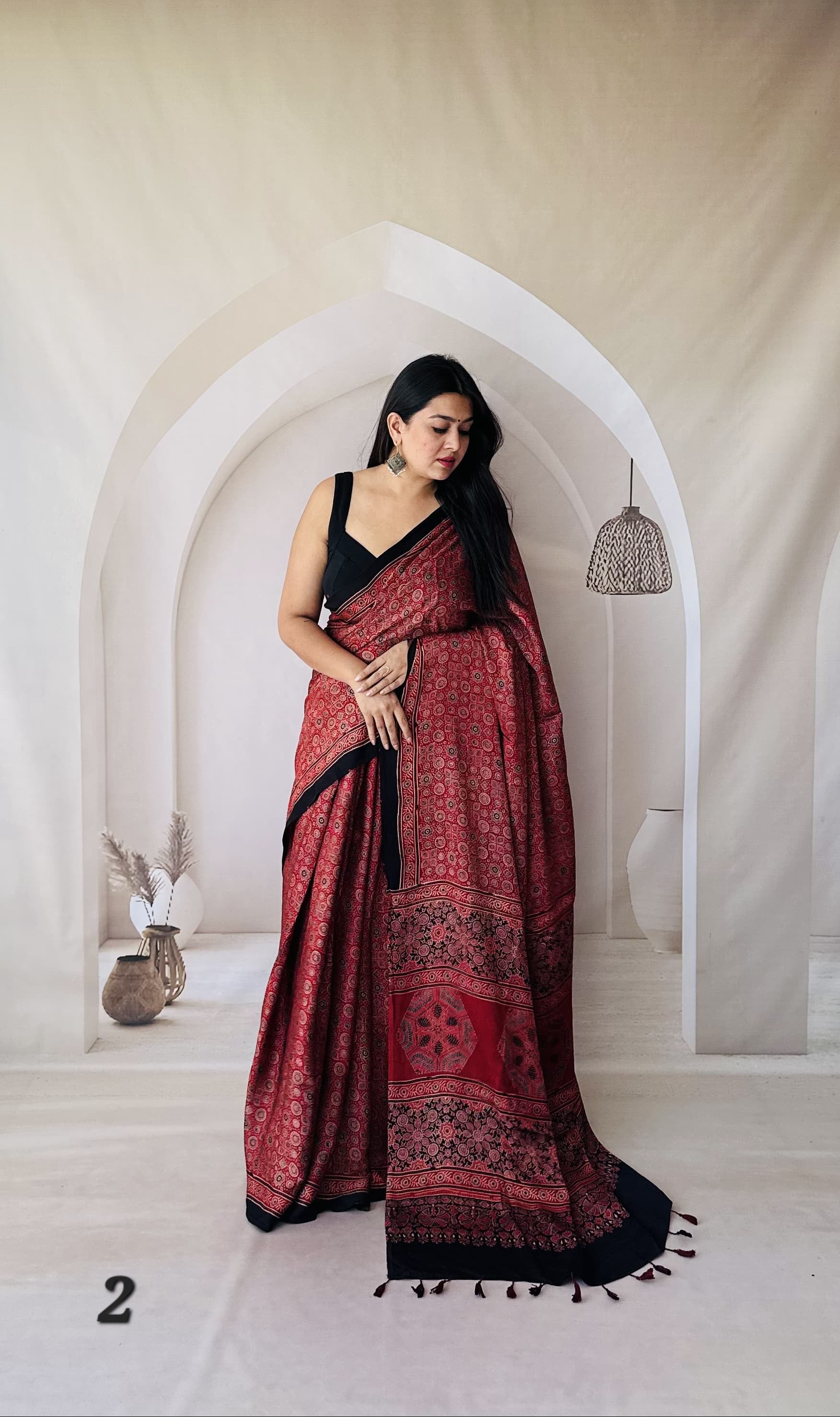 Ajarakh Designer Gaji Silk Saree