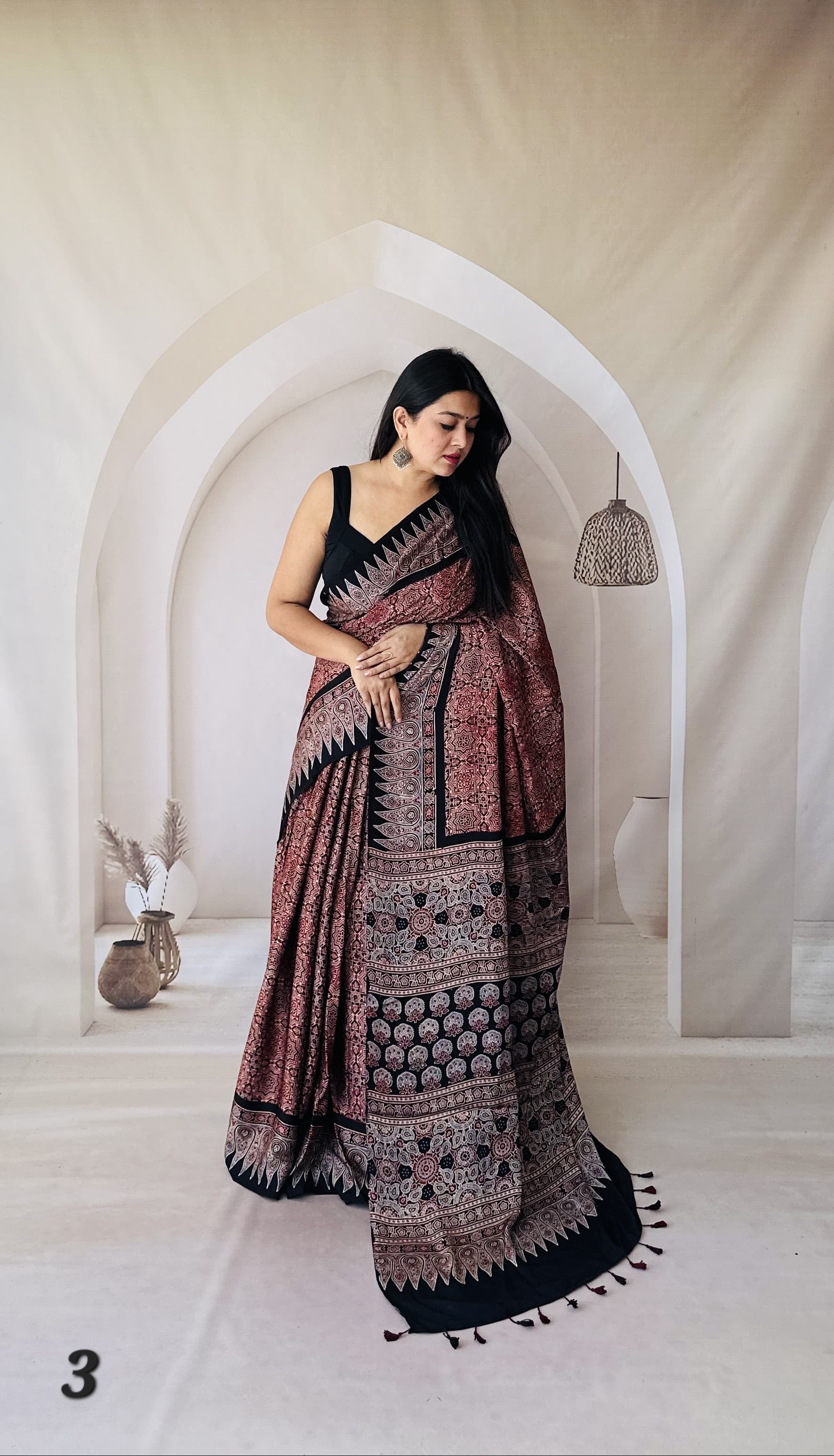 Ajarakh Designer Gaji Silk Saree