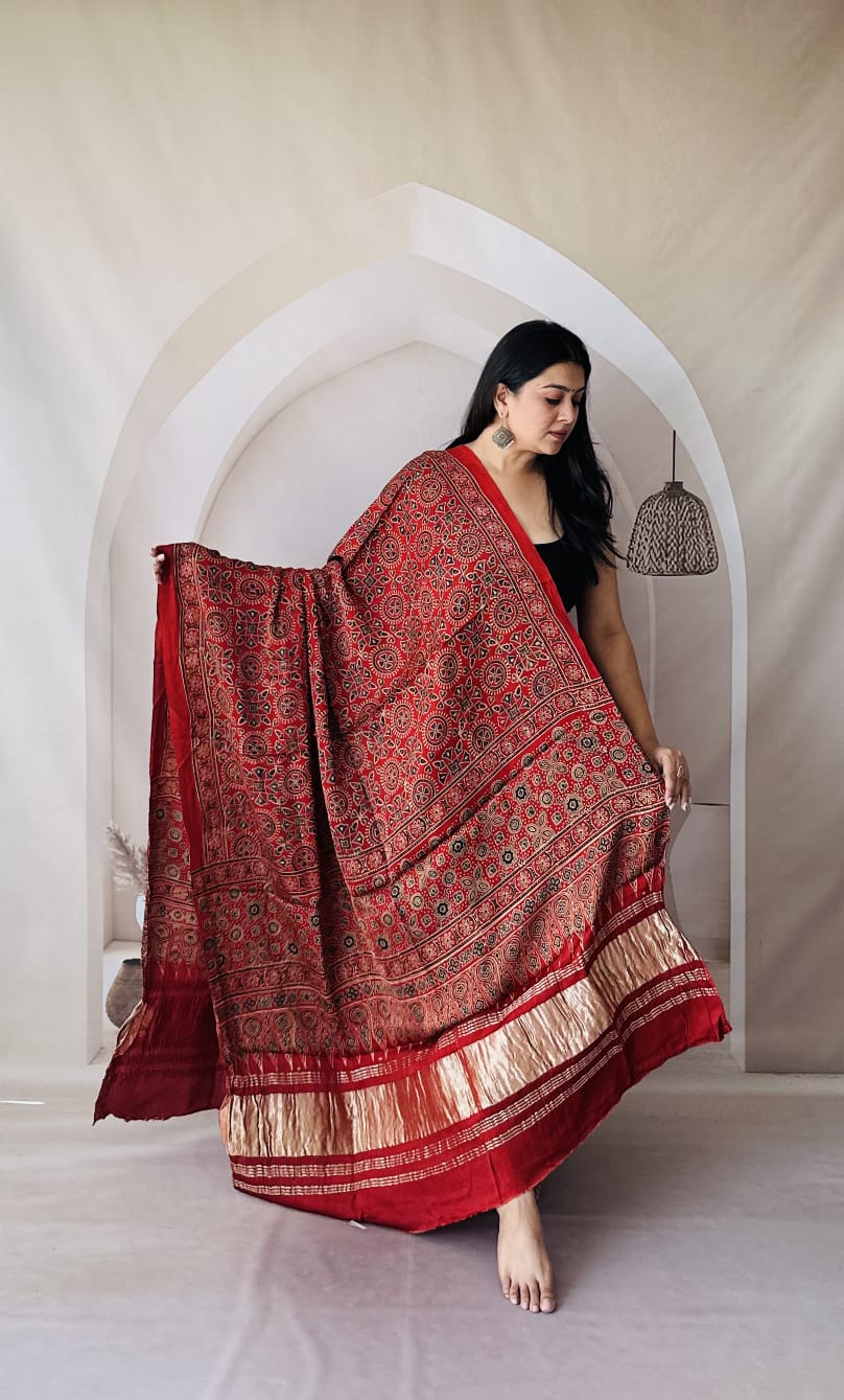 Ajarakh Modal Tissue Dupatta