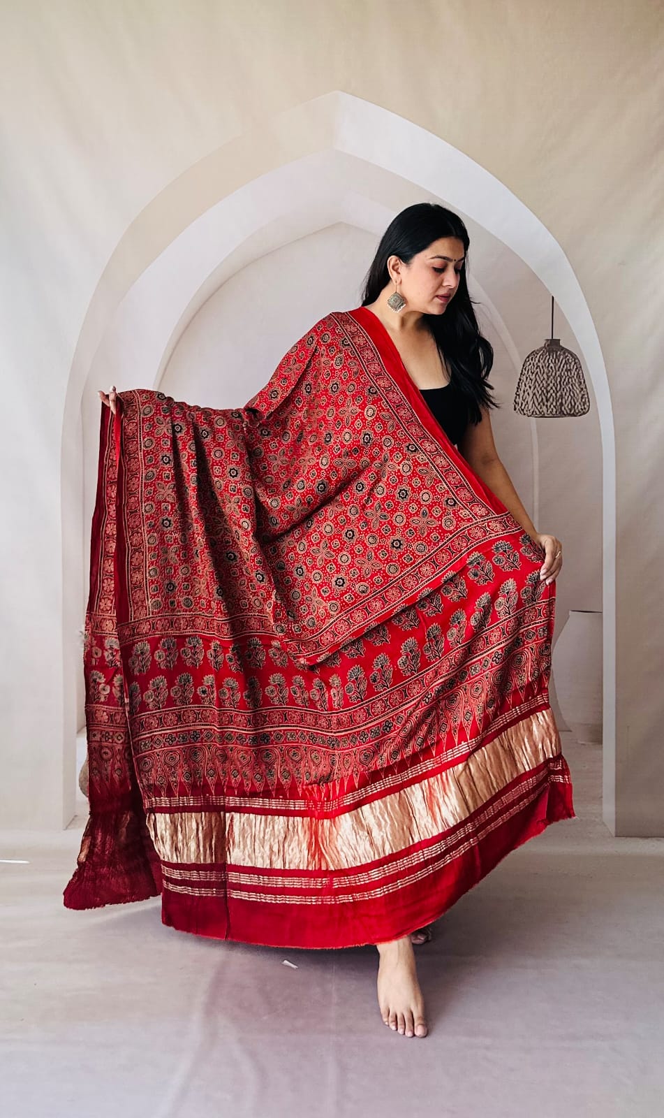 Ajarakh Modal Tissue Dupatta